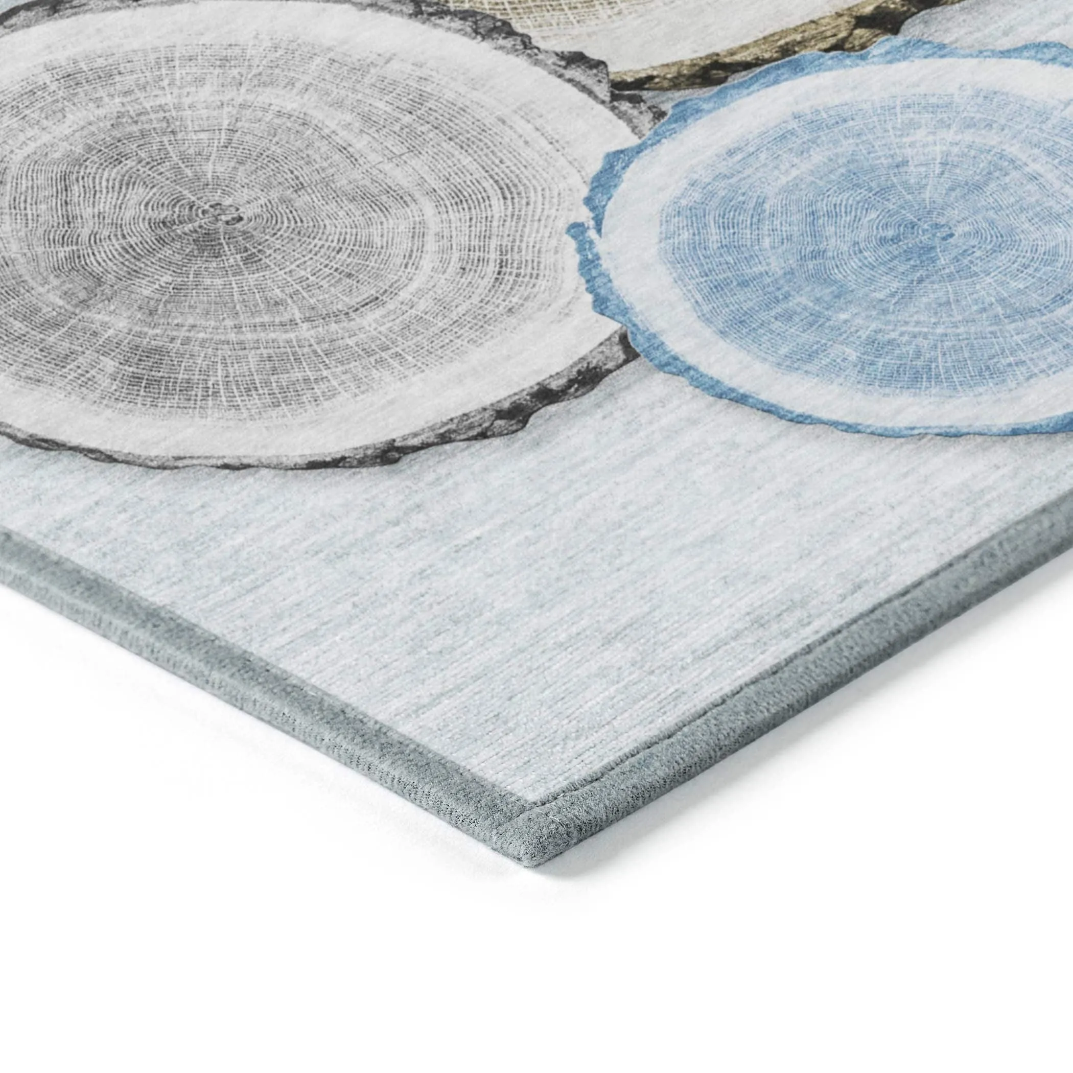 Machine Washable Indoor/ Outdoor Modern Wood Chantille Rug