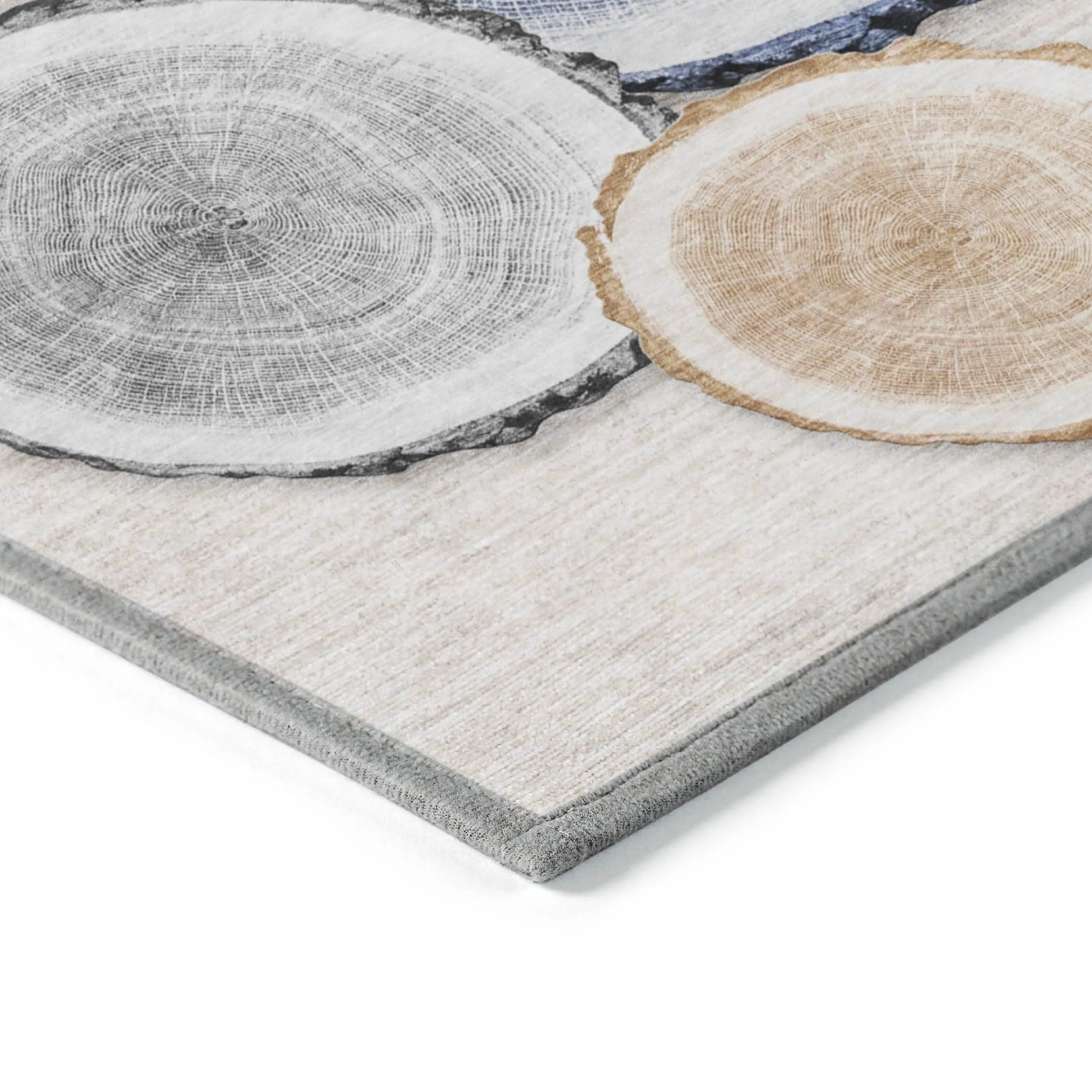 Machine Washable Indoor/ Outdoor Modern Wood Chantille Rug