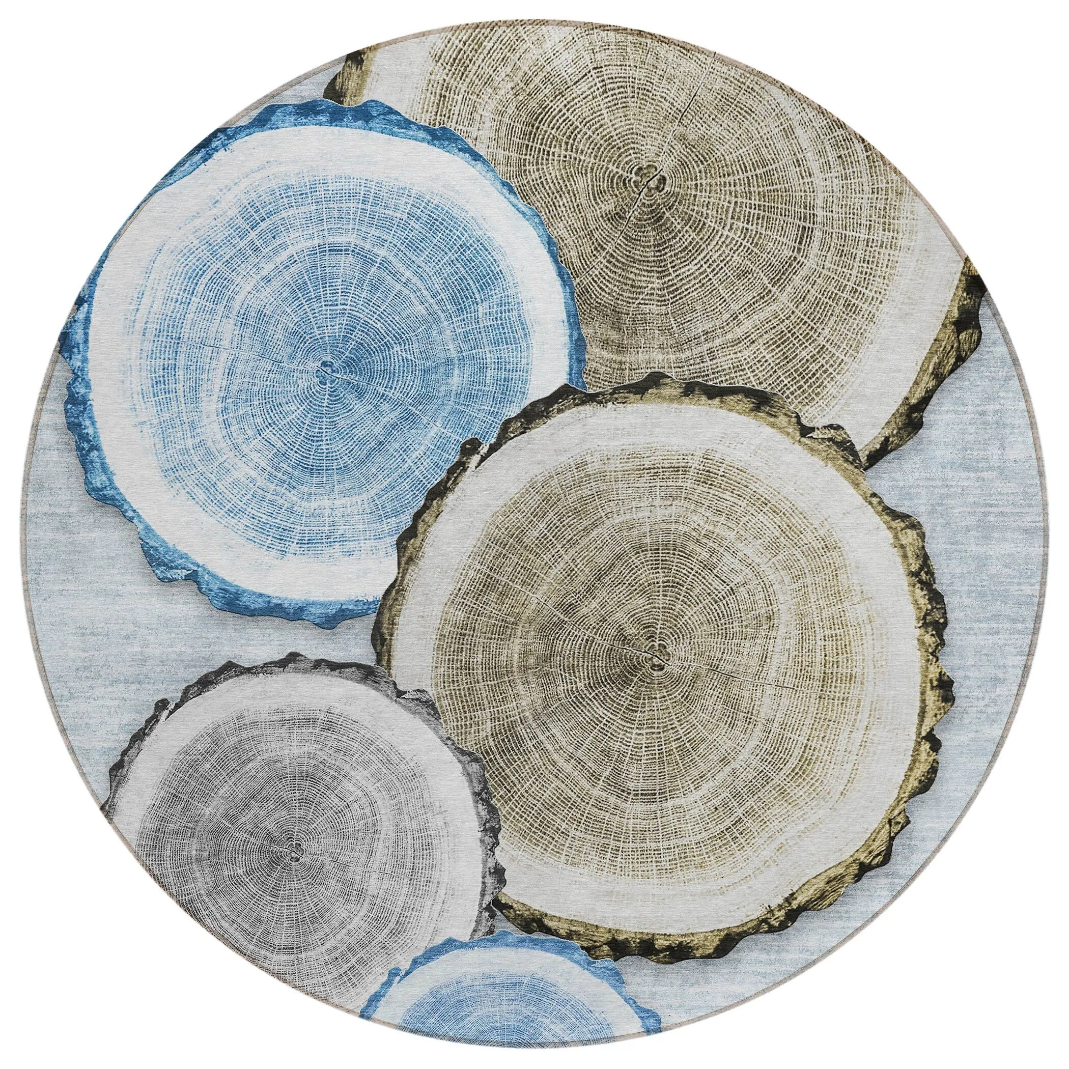 Machine Washable Indoor/ Outdoor Modern Wood Chantille Rug
