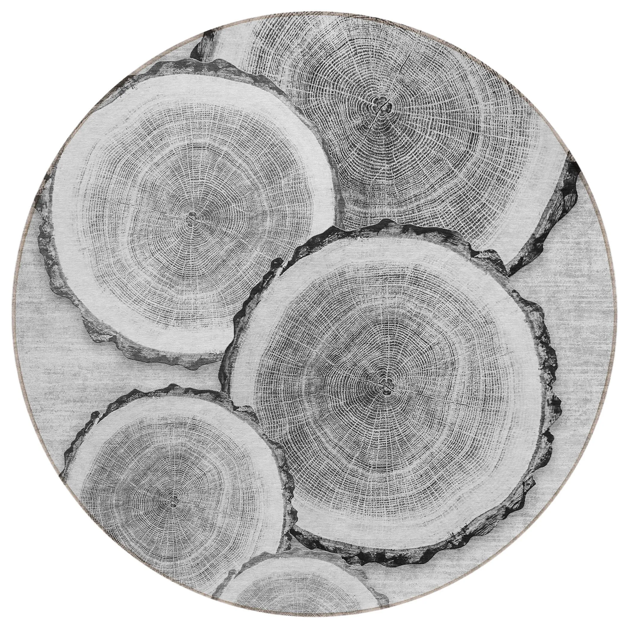 Machine Washable Indoor/ Outdoor Modern Wood Chantille Rug