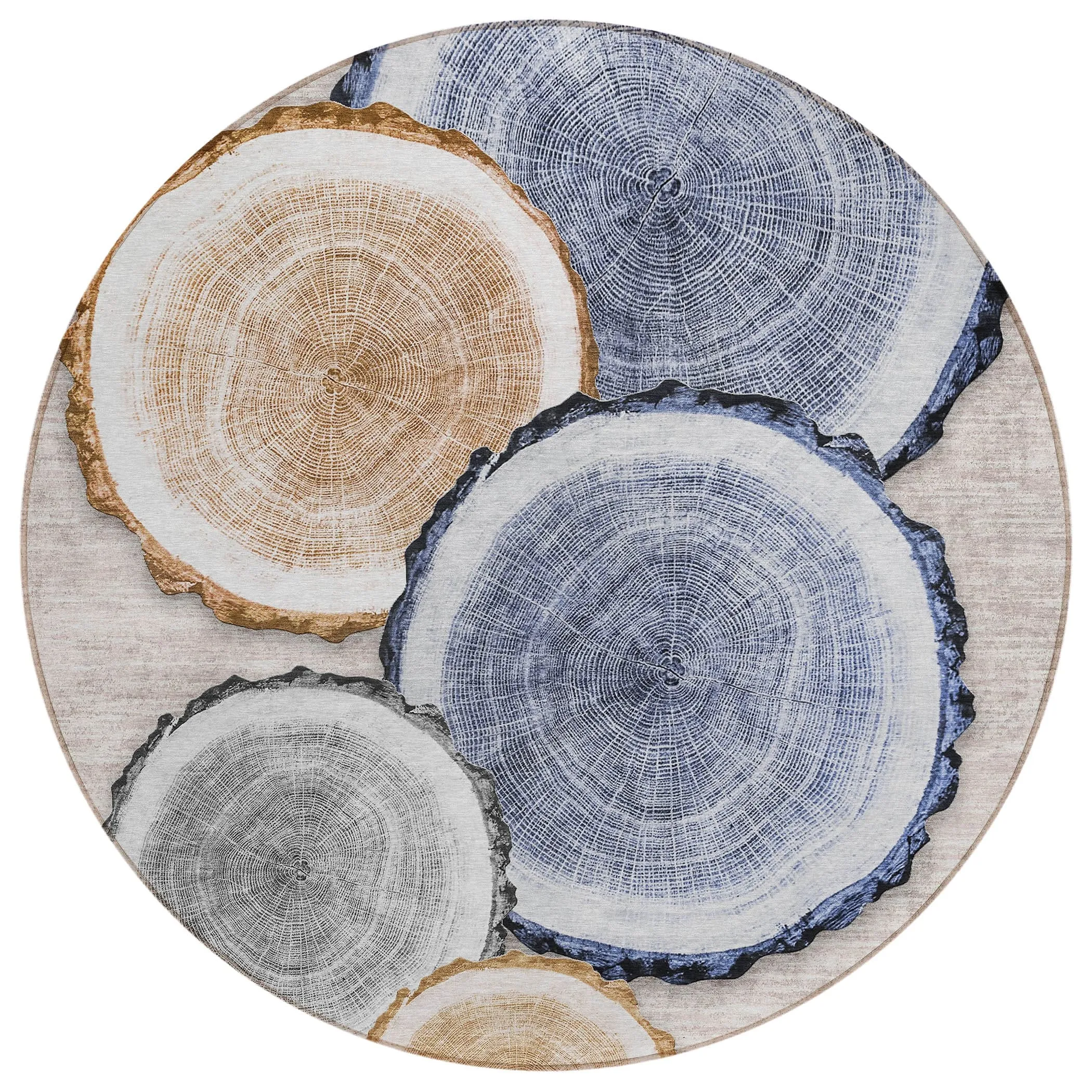 Machine Washable Indoor/ Outdoor Modern Wood Chantille Rug