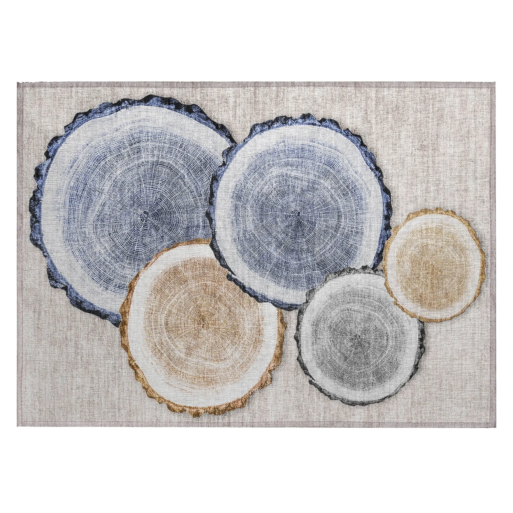 Machine Washable Indoor/ Outdoor Modern Wood Chantille Rug