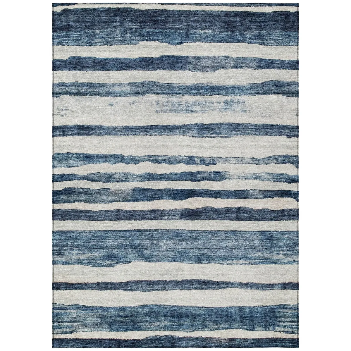 Machine Washable Indoor/ Outdoor Moroccan Stripe Chantille Rug
