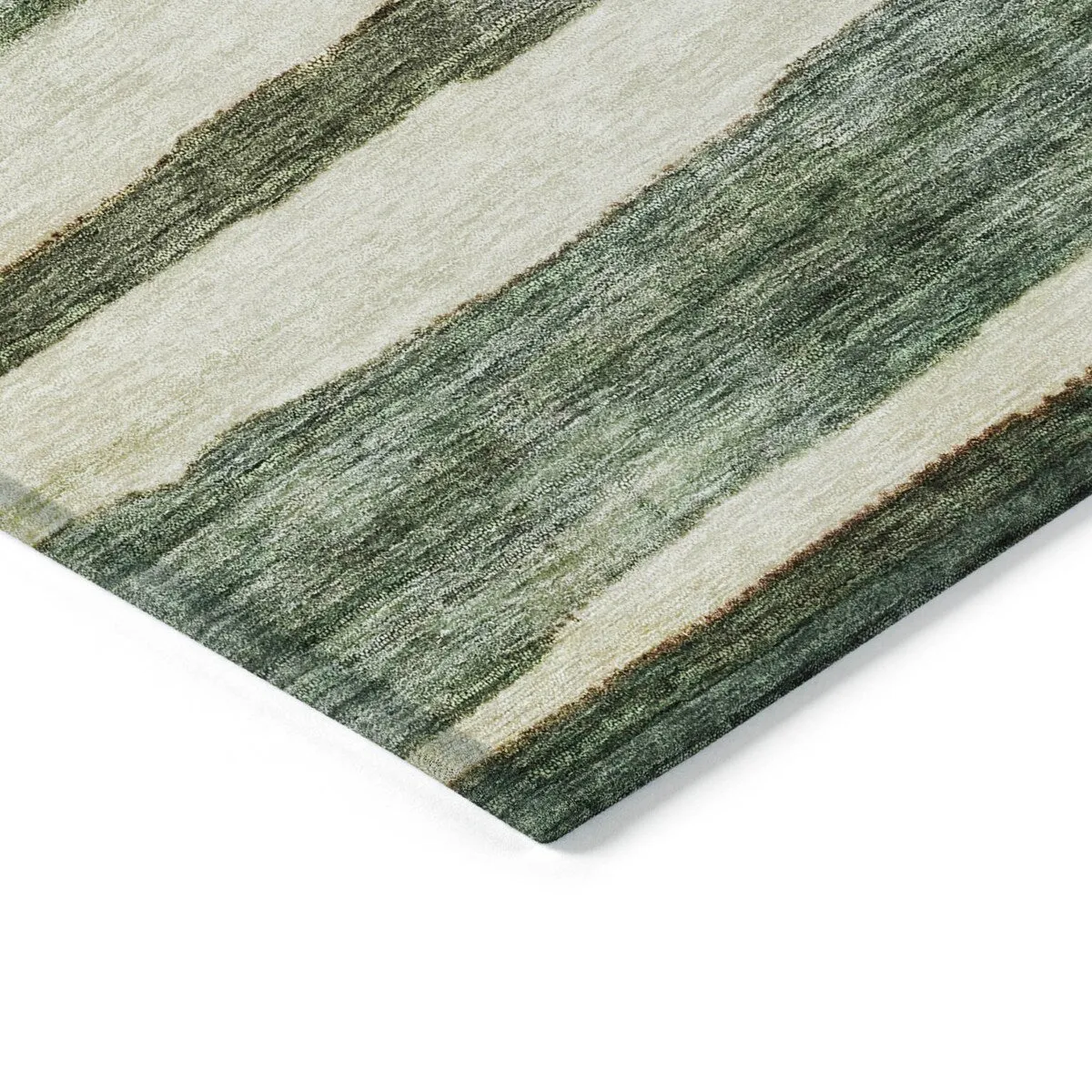 Machine Washable Indoor/ Outdoor Moroccan Stripe Chantille Rug