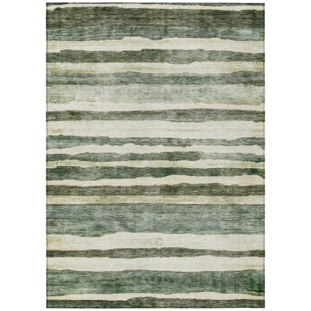 Machine Washable Indoor/ Outdoor Moroccan Stripe Chantille Rug