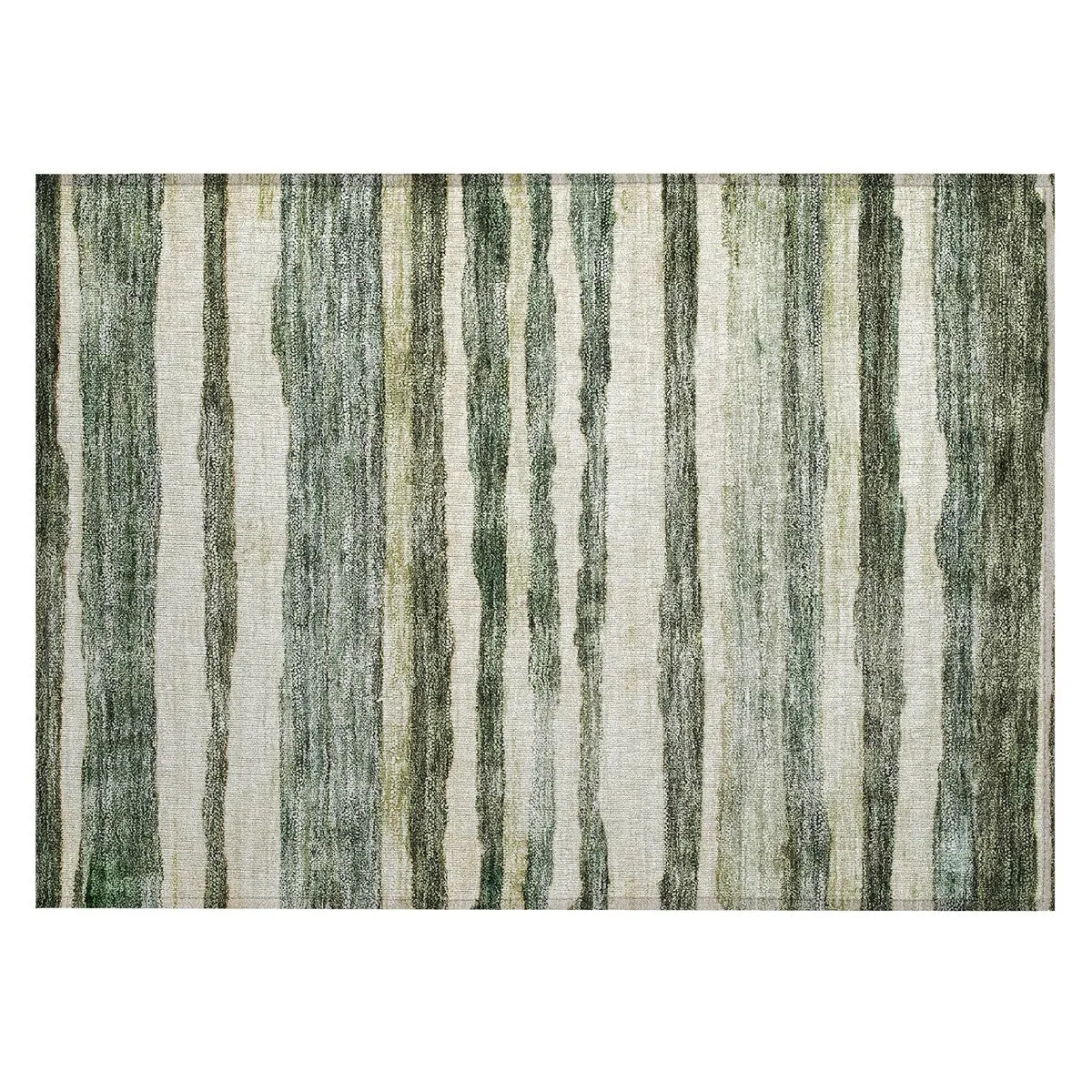 Machine Washable Indoor/ Outdoor Moroccan Stripe Chantille Rug