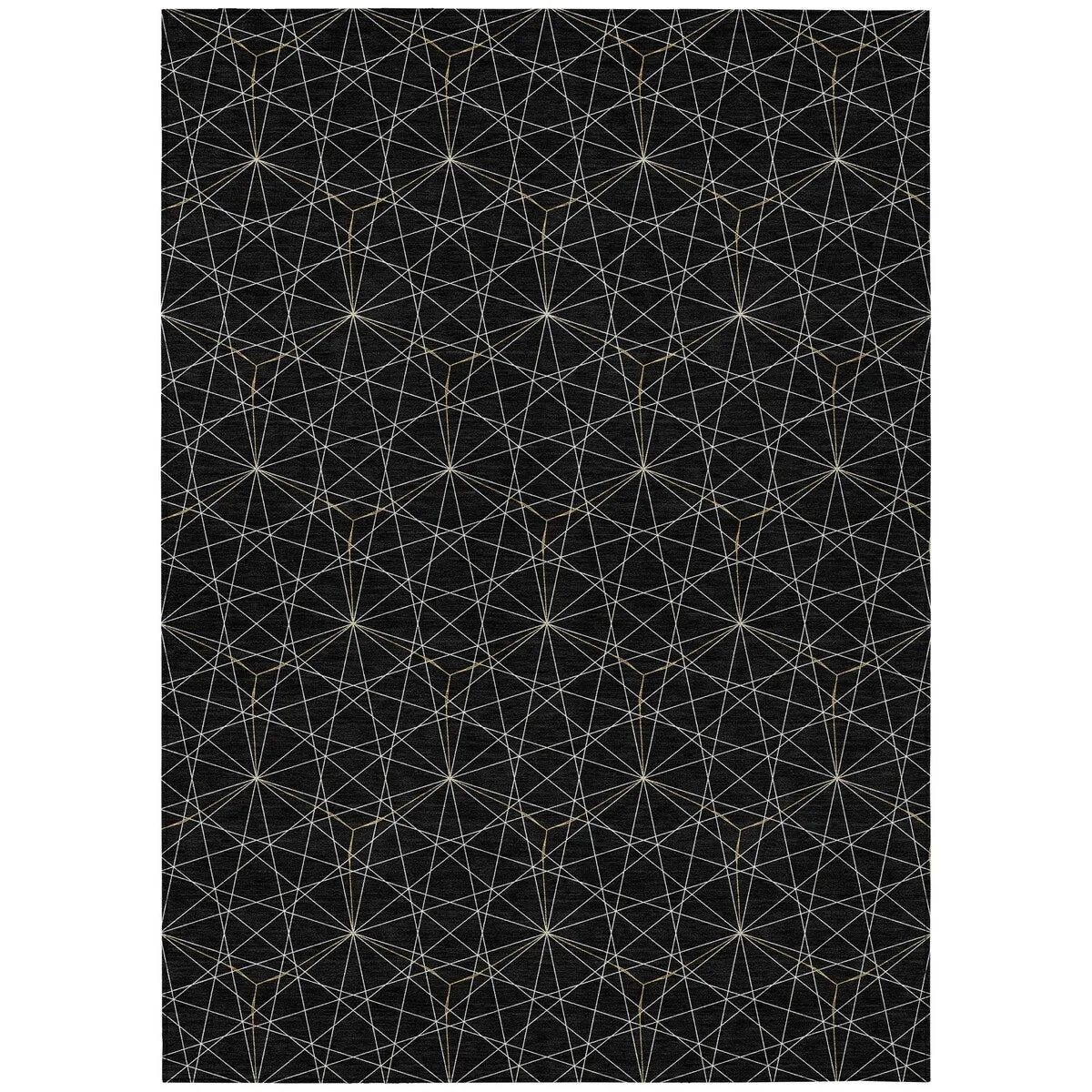 Machine Washable Indoor/ Outdoor Mosaic Geo Chantille Rug