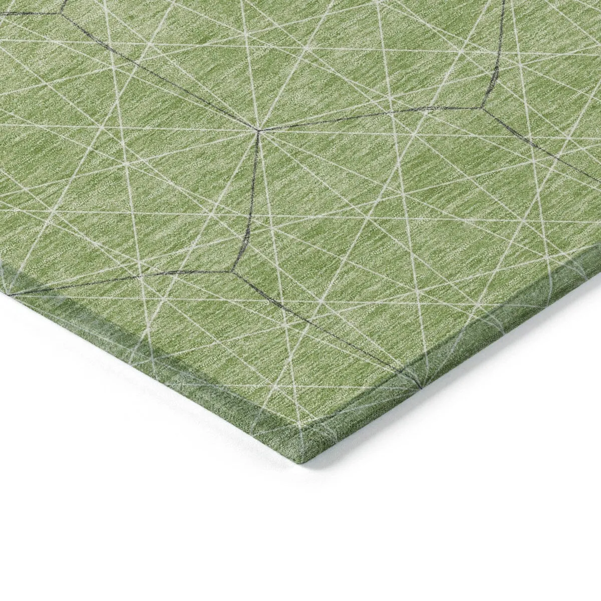 Machine Washable Indoor/ Outdoor Mosaic Geo Chantille Rug