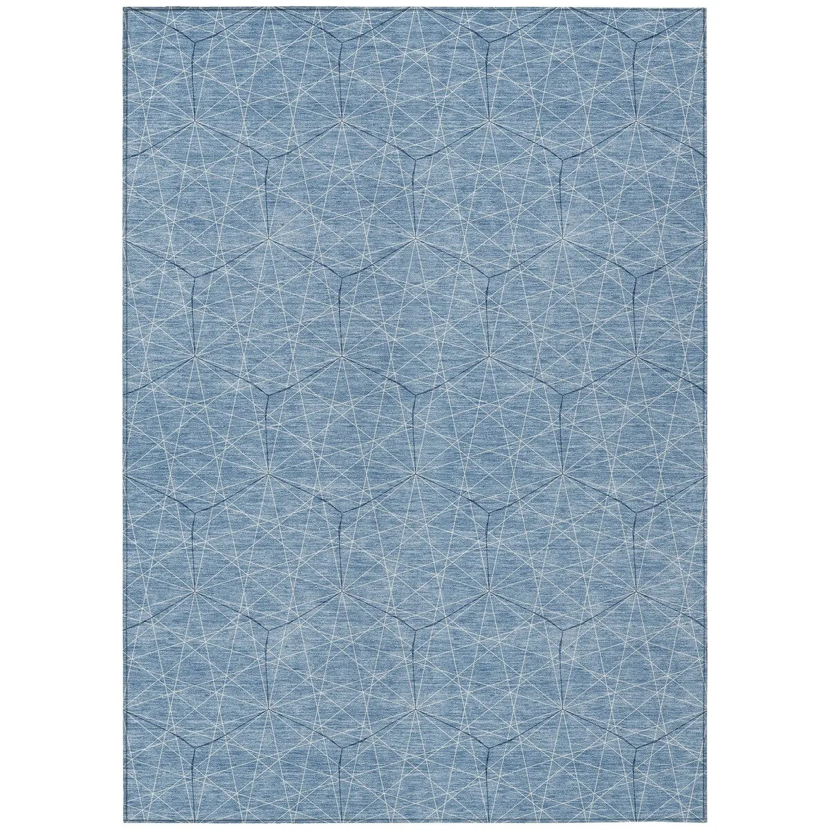 Machine Washable Indoor/ Outdoor Mosaic Geo Chantille Rug