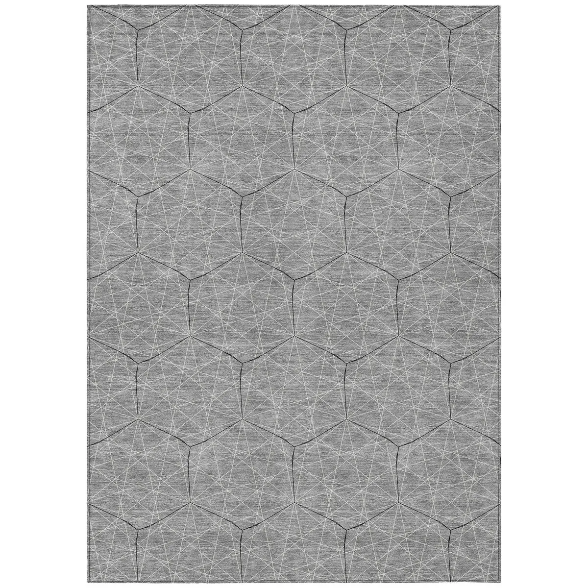 Machine Washable Indoor/ Outdoor Mosaic Geo Chantille Rug