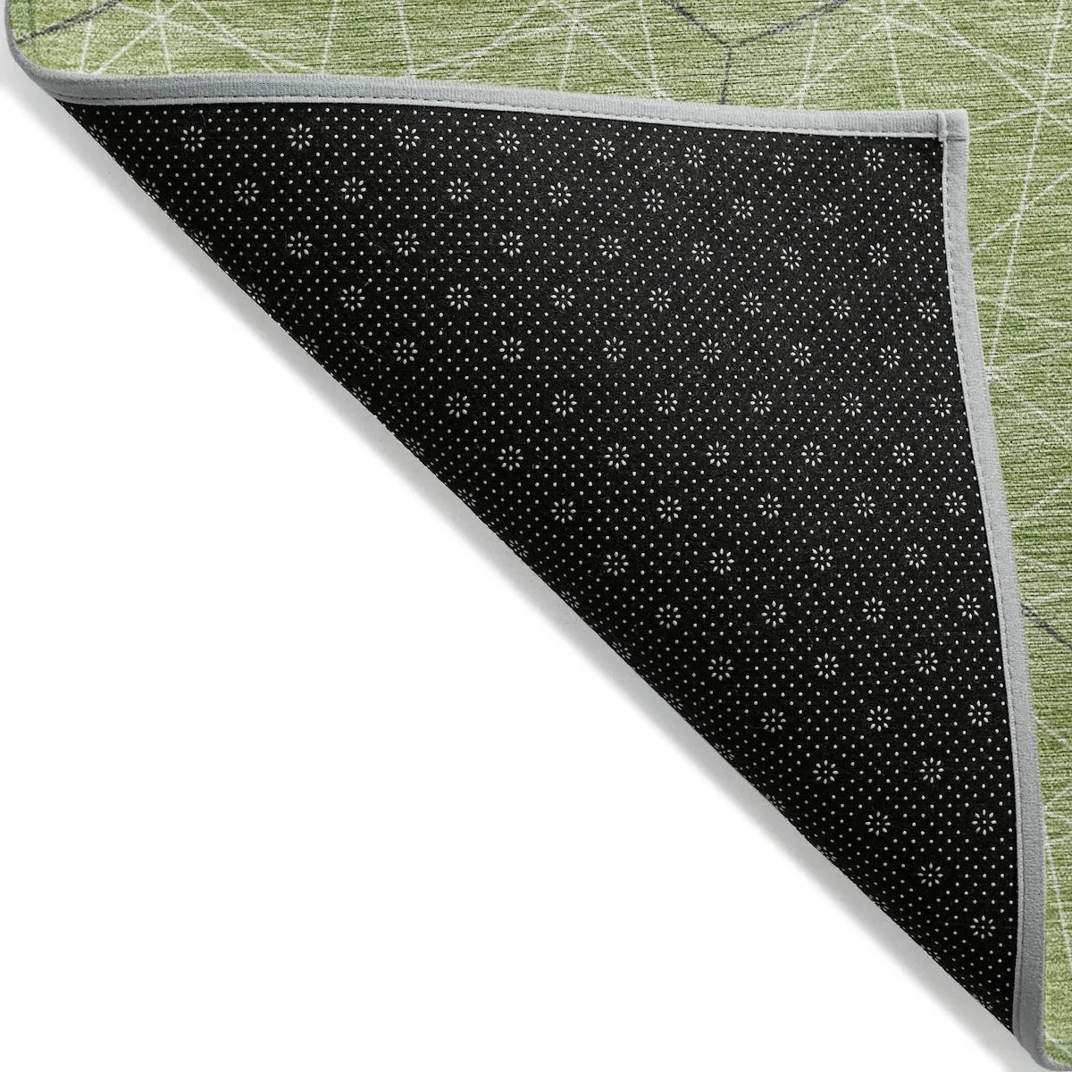 Machine Washable Indoor/ Outdoor Mosaic Geo Chantille Rug