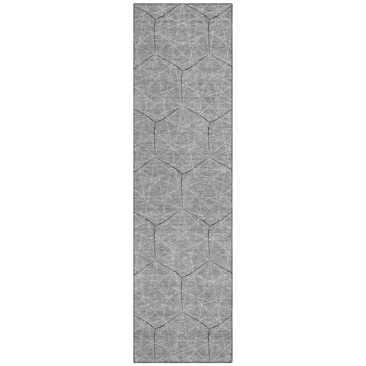 Machine Washable Indoor/ Outdoor Mosaic Geo Chantille Rug
