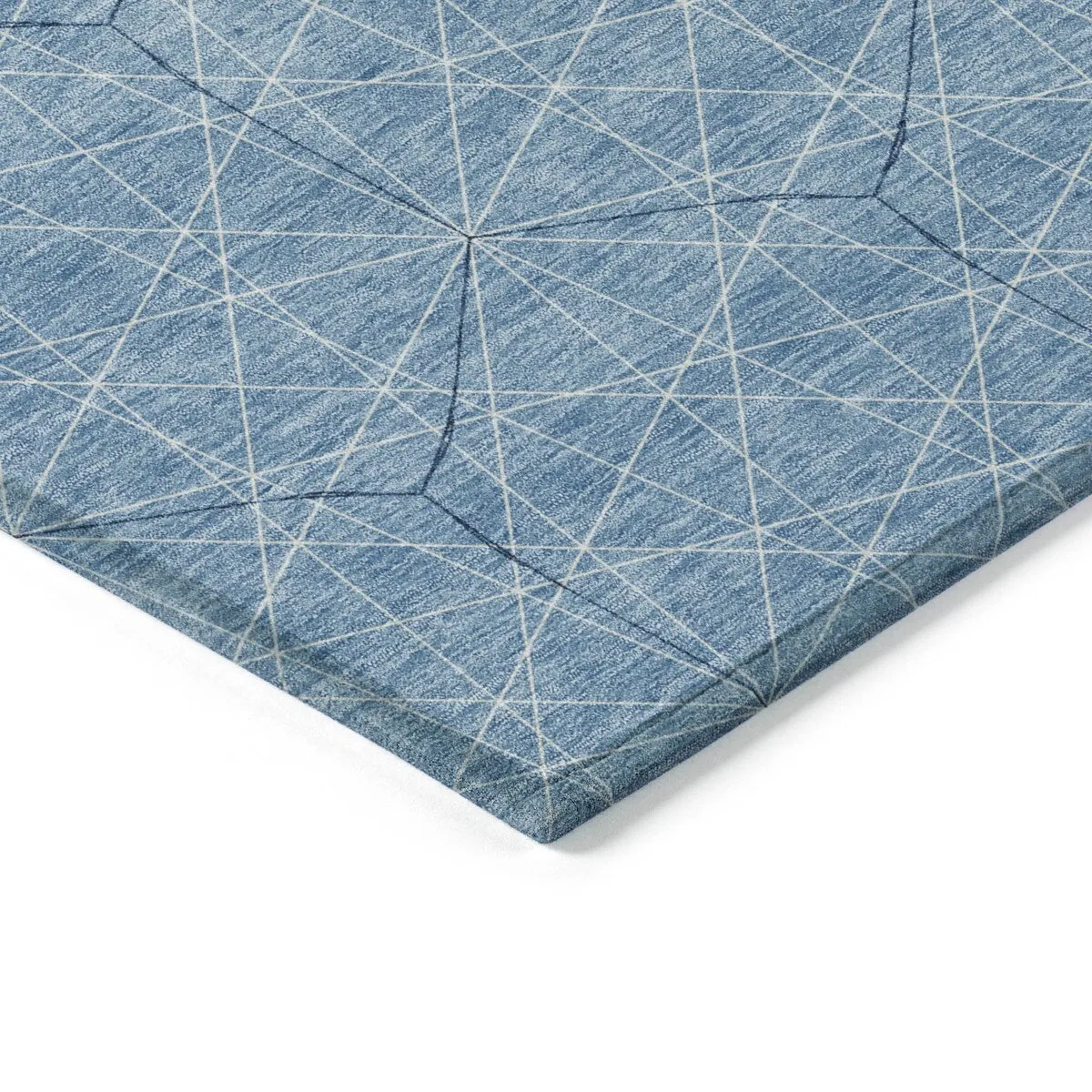 Machine Washable Indoor/ Outdoor Mosaic Geo Chantille Rug