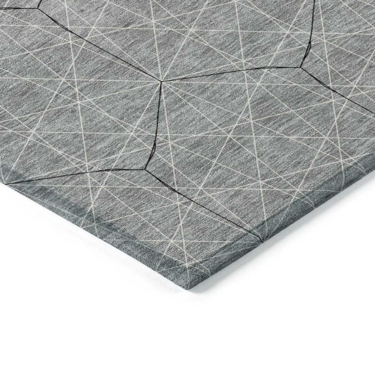 Machine Washable Indoor/ Outdoor Mosaic Geo Chantille Rug