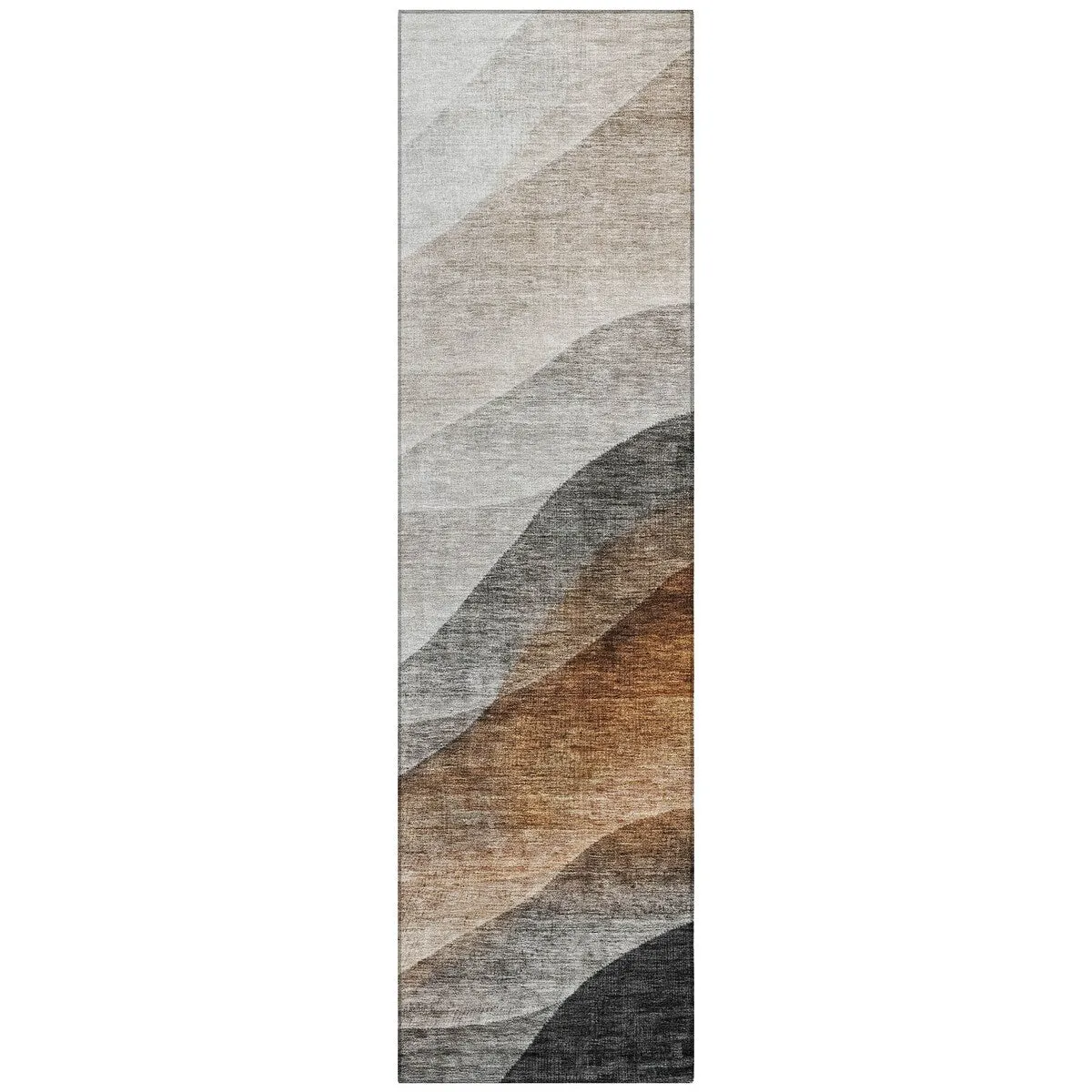 Machine Washable Indoor/ Outdoor Ombre Waves Chantille Rug