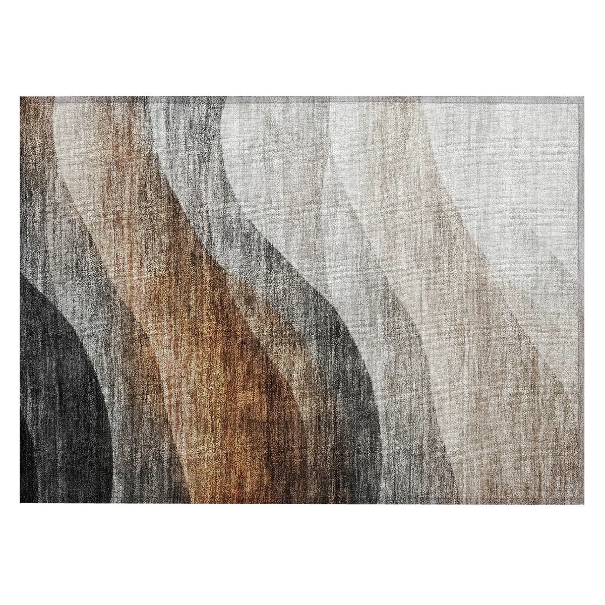 Machine Washable Indoor/ Outdoor Ombre Waves Chantille Rug