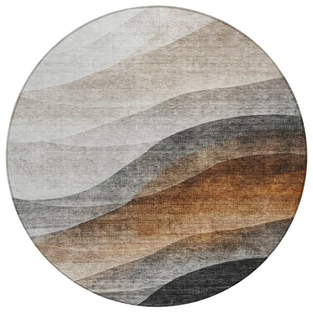 Machine Washable Indoor/ Outdoor Ombre Waves Chantille Rug