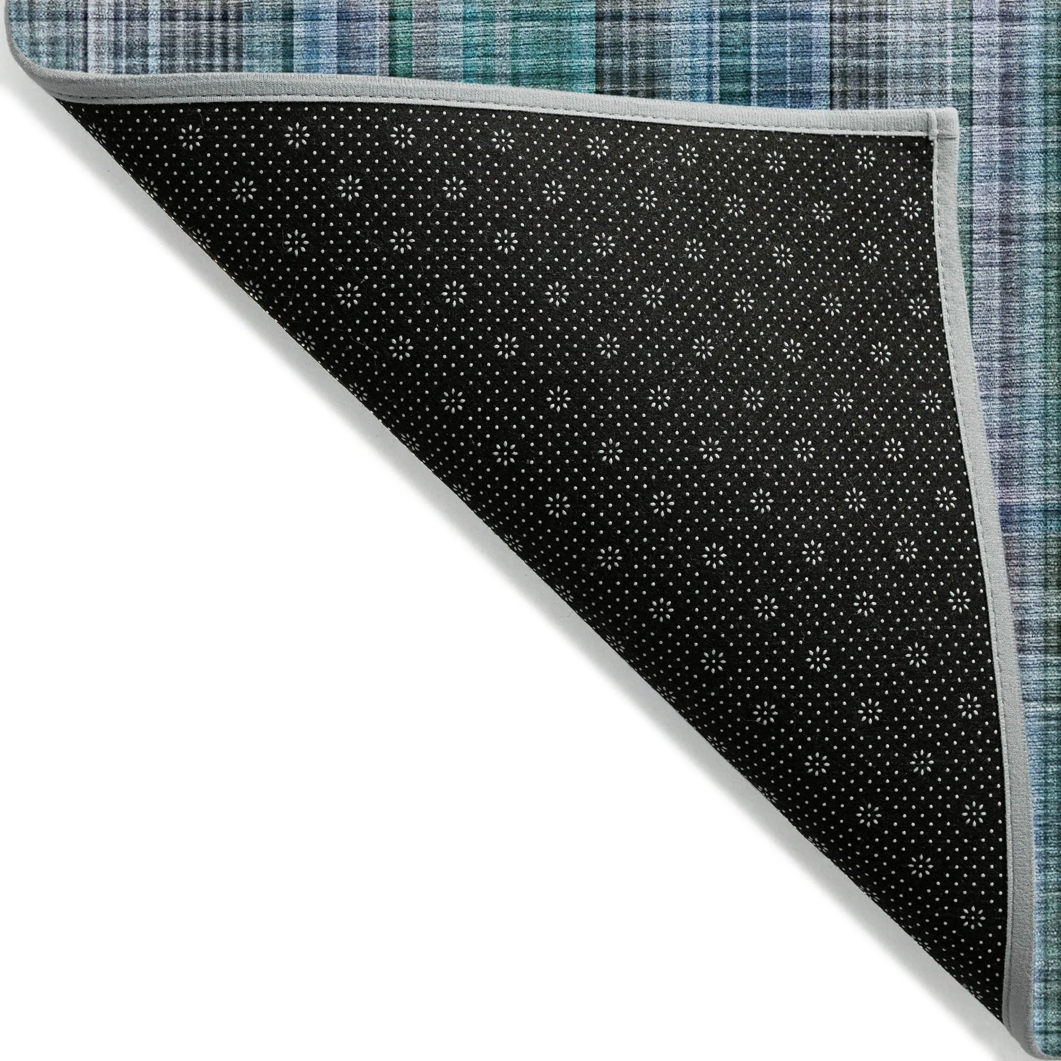 Machine Washable Indoor/ Outdoor Plaid Chantille Rug