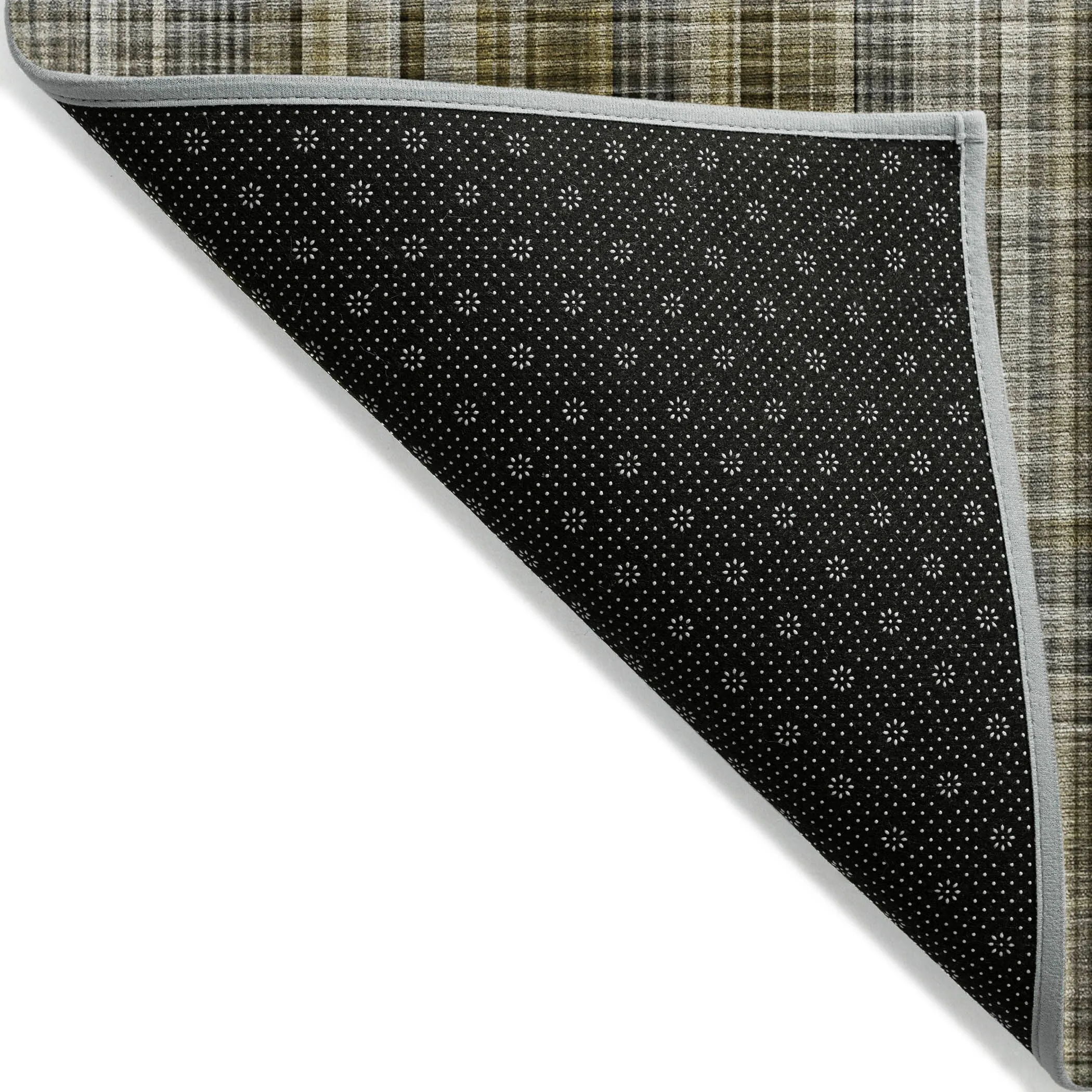 Machine Washable Indoor/ Outdoor Plaid Chantille Rug
