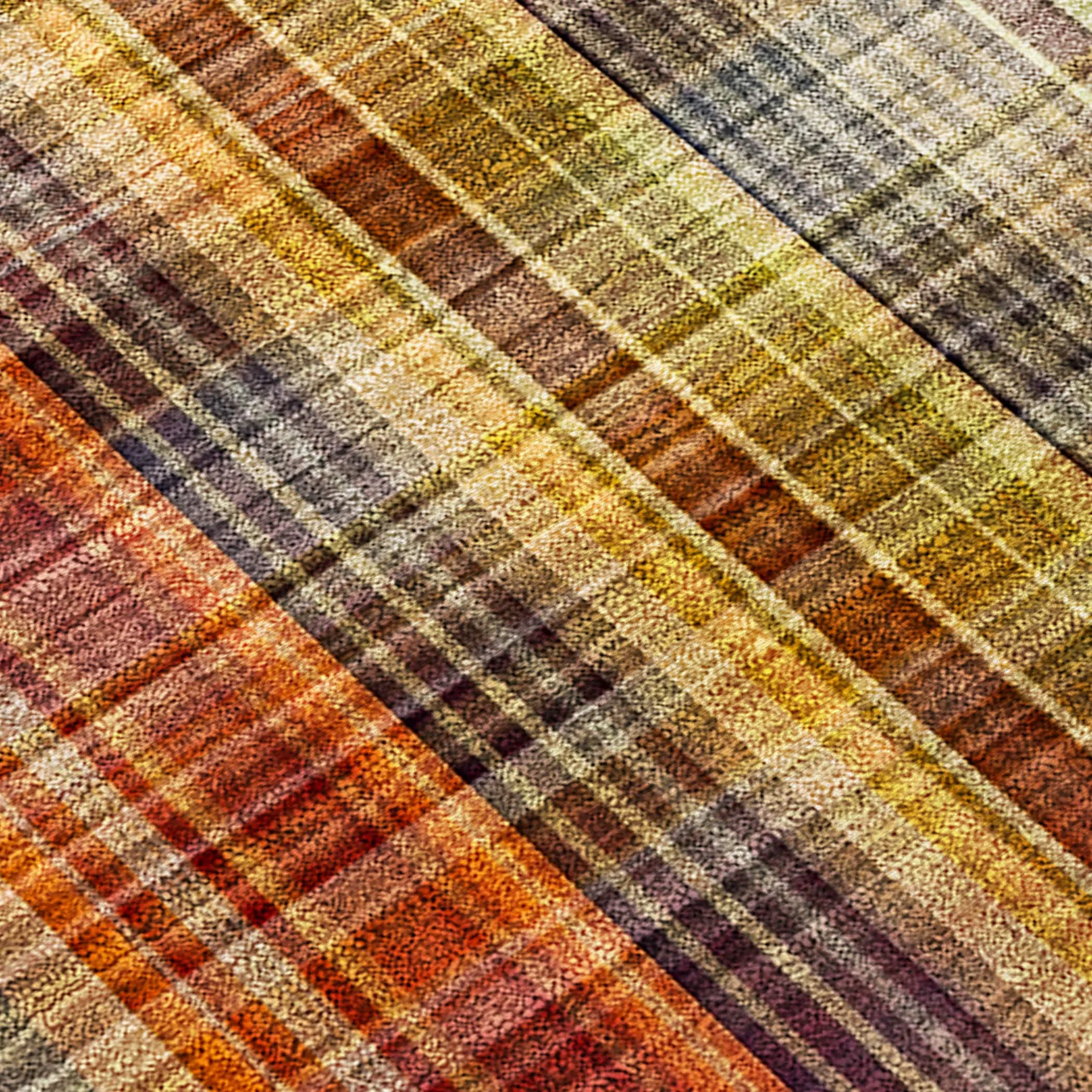Machine Washable Indoor/ Outdoor Plaid Chantille Rug