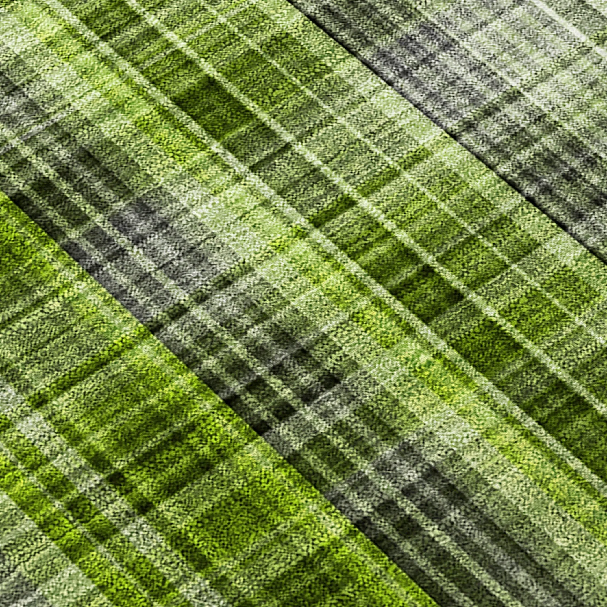 Machine Washable Indoor/ Outdoor Plaid Chantille Rug