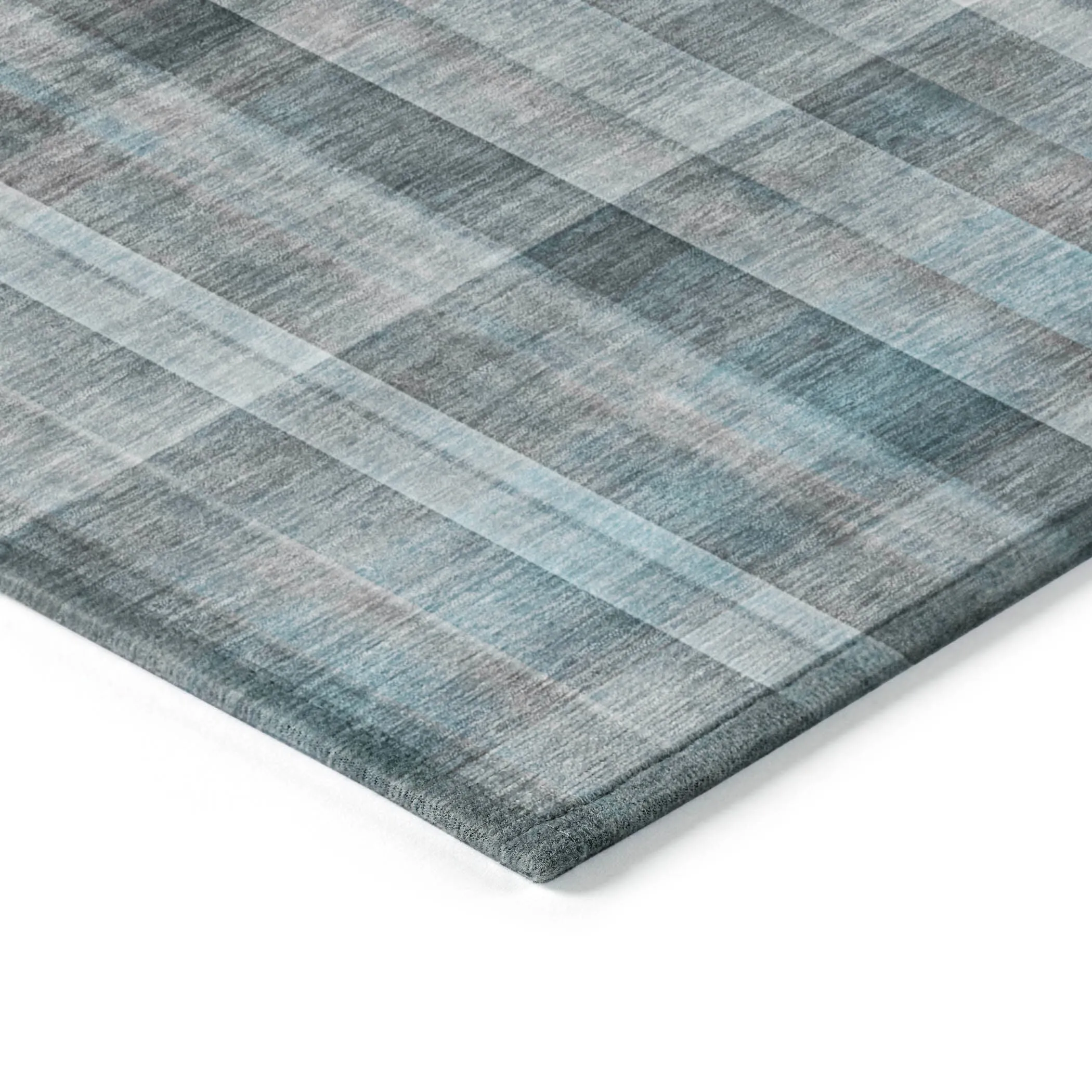 Machine Washable Indoor/ Outdoor Plaid Chantille Rug