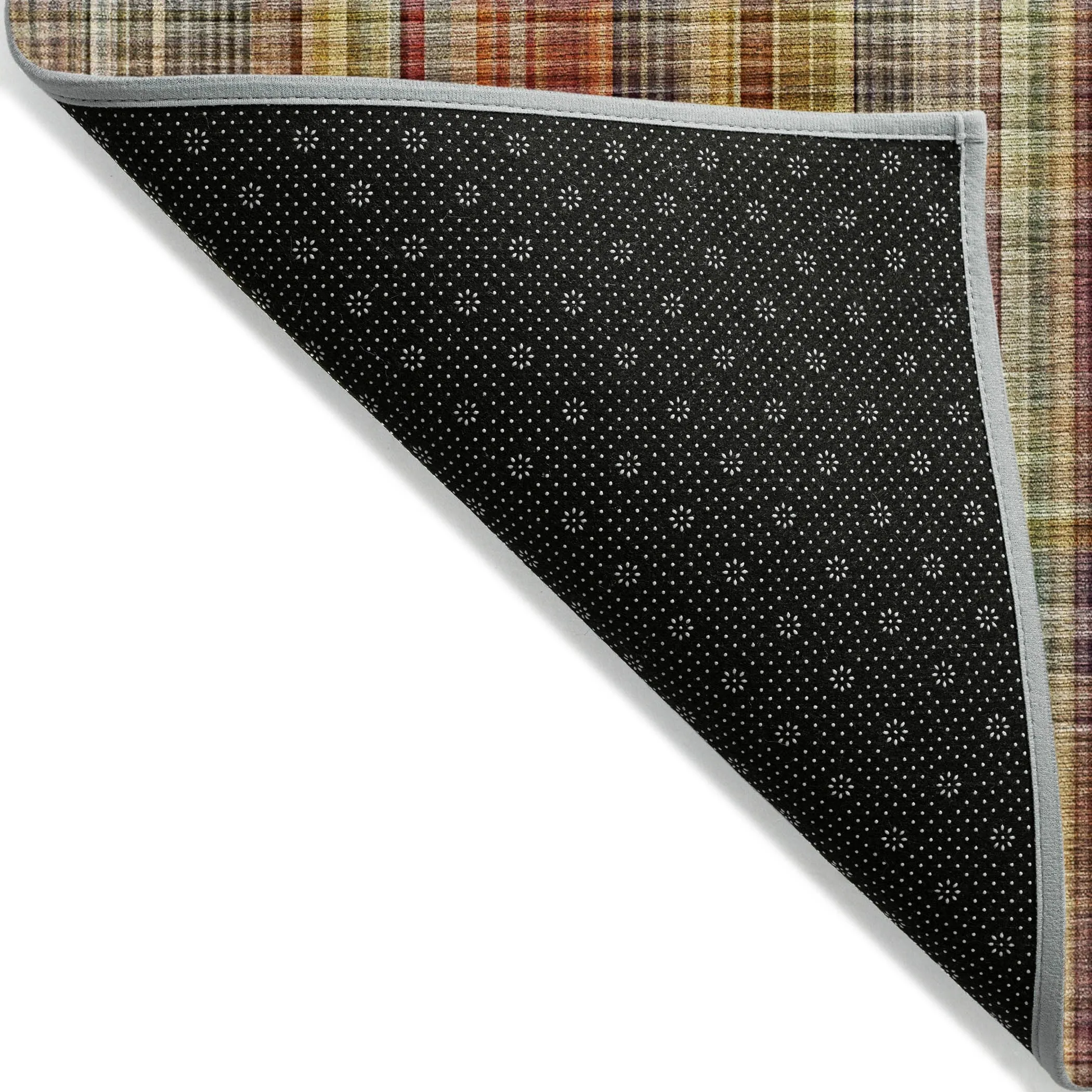 Machine Washable Indoor/ Outdoor Plaid Chantille Rug