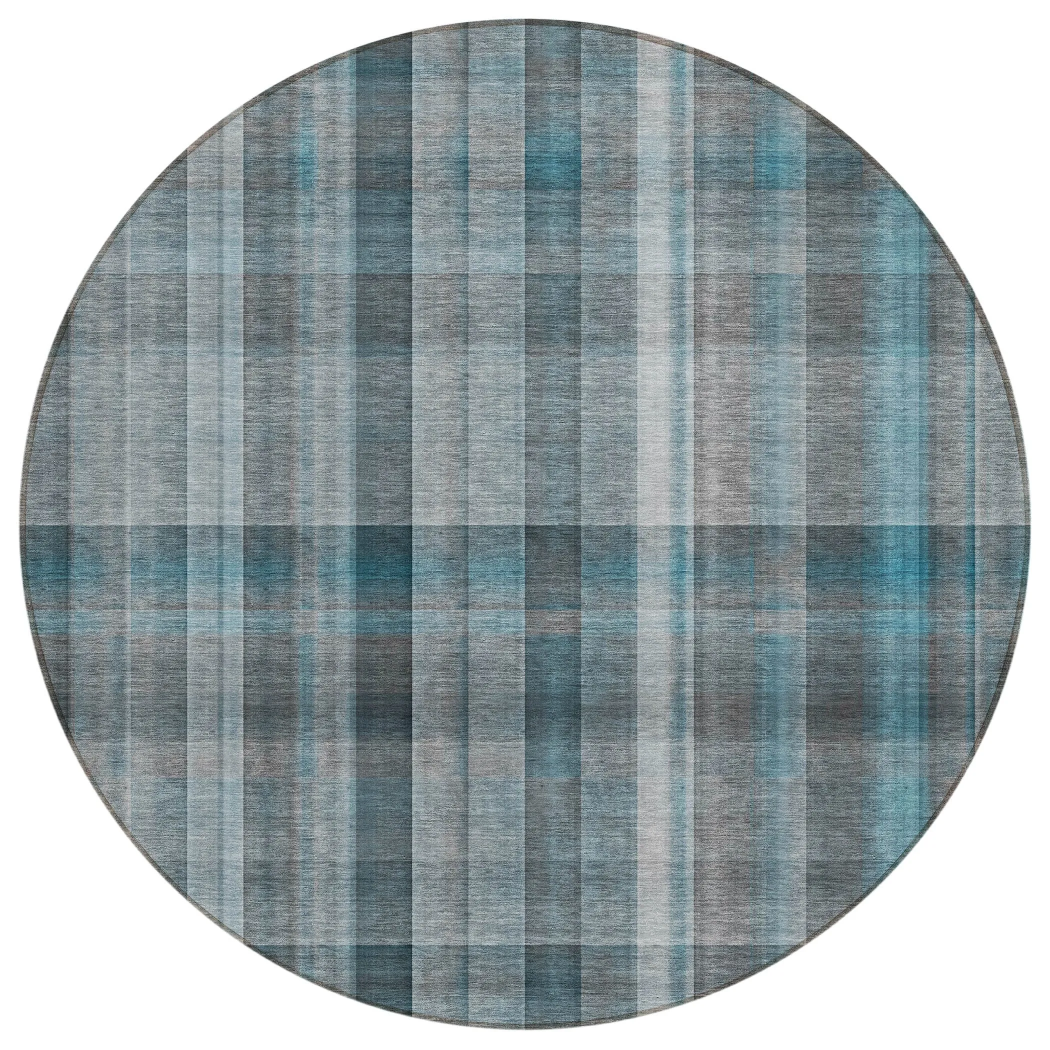 Machine Washable Indoor/ Outdoor Plaid Chantille Rug