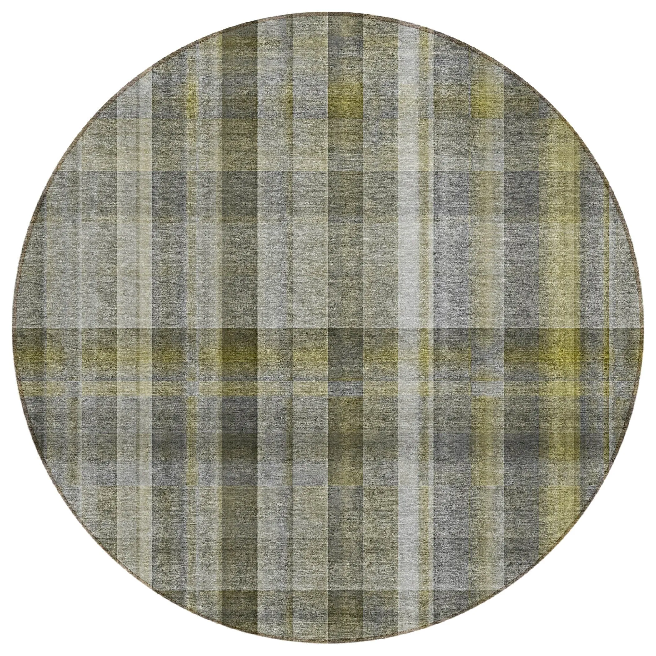 Machine Washable Indoor/ Outdoor Plaid Chantille Rug