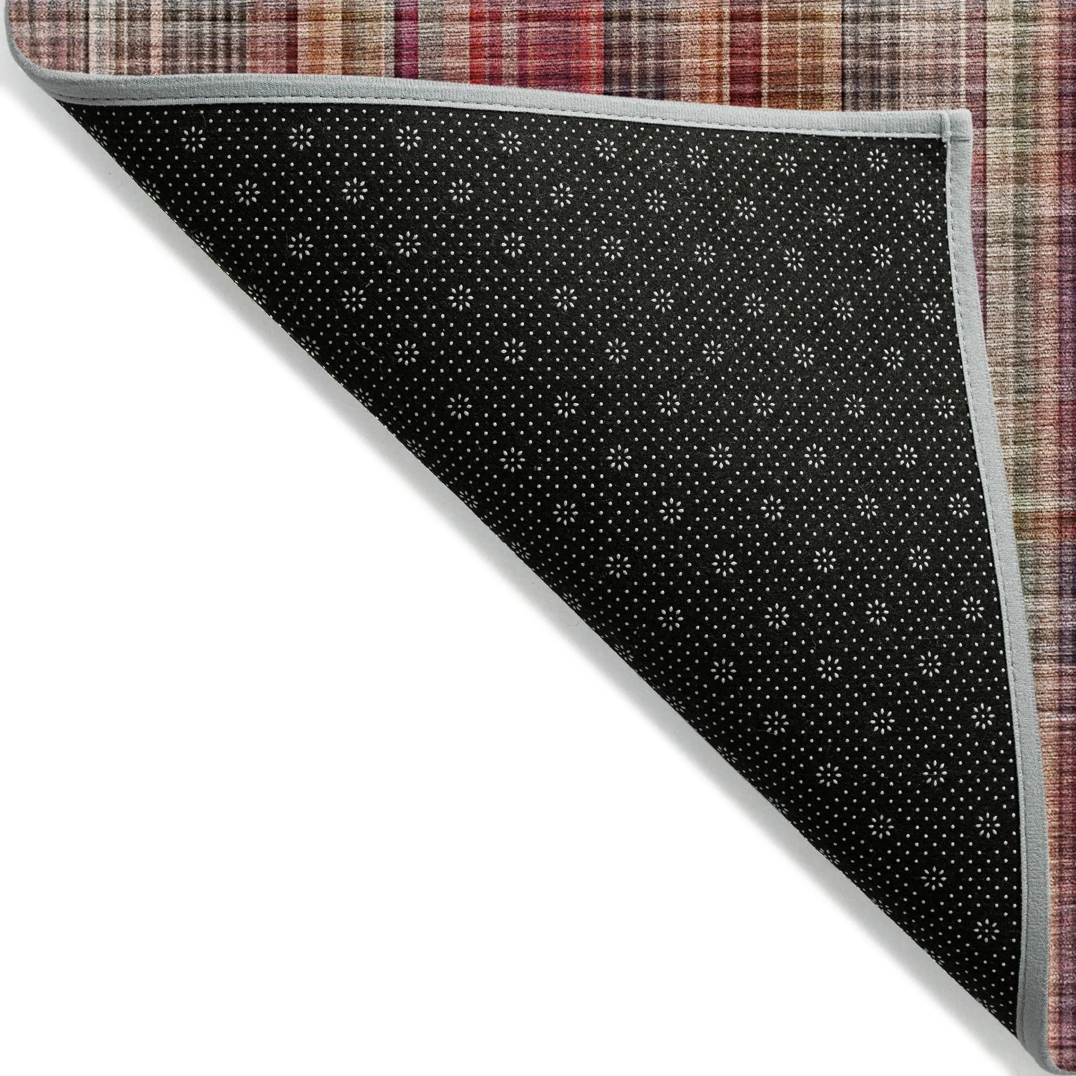 Machine Washable Indoor/ Outdoor Plaid Chantille Rug