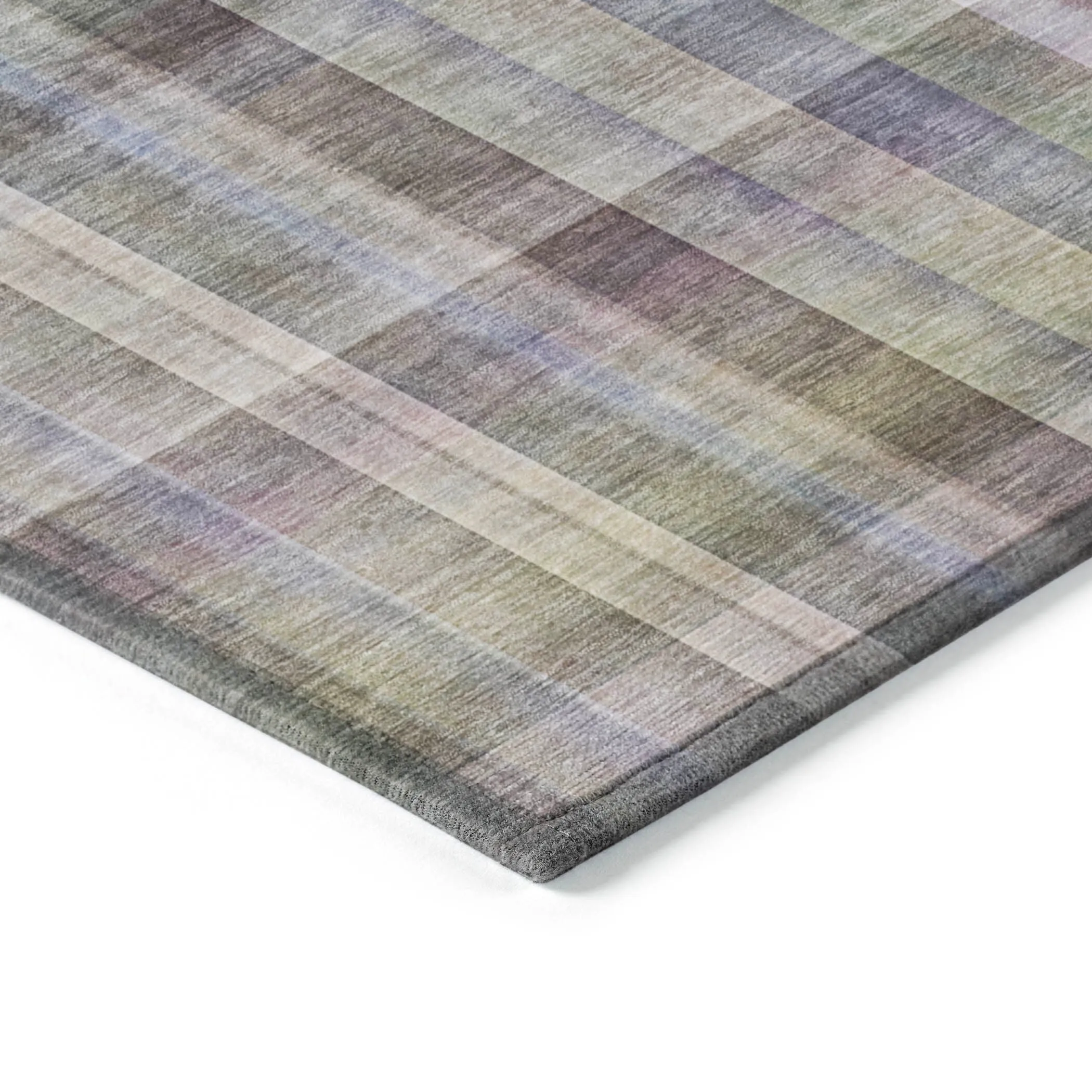 Machine Washable Indoor/ Outdoor Plaid Chantille Rug