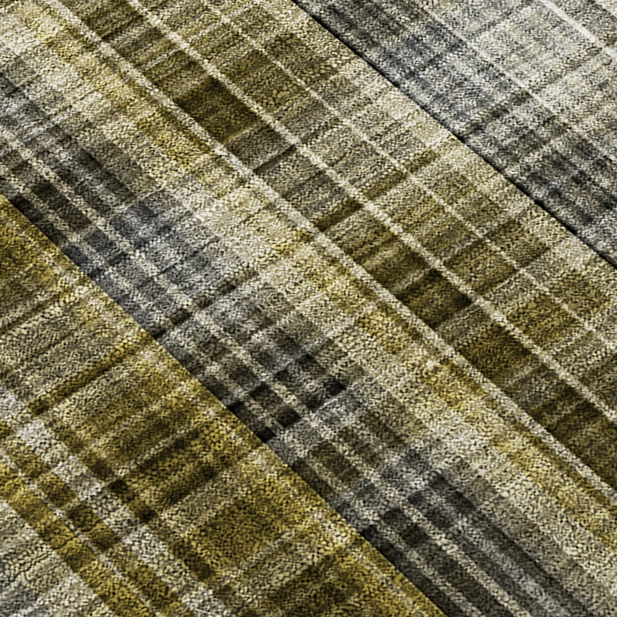 Machine Washable Indoor/ Outdoor Plaid Chantille Rug