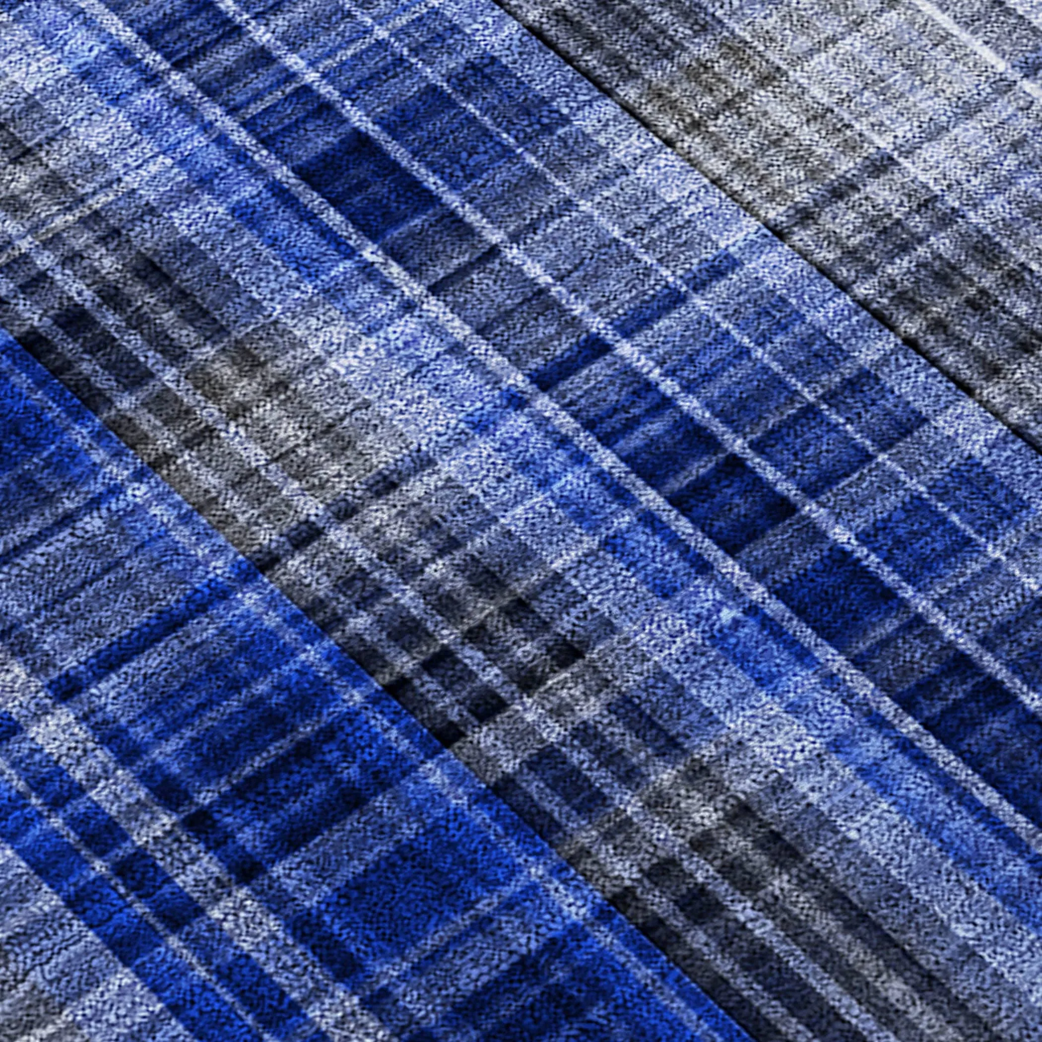 Machine Washable Indoor/ Outdoor Plaid Chantille Rug