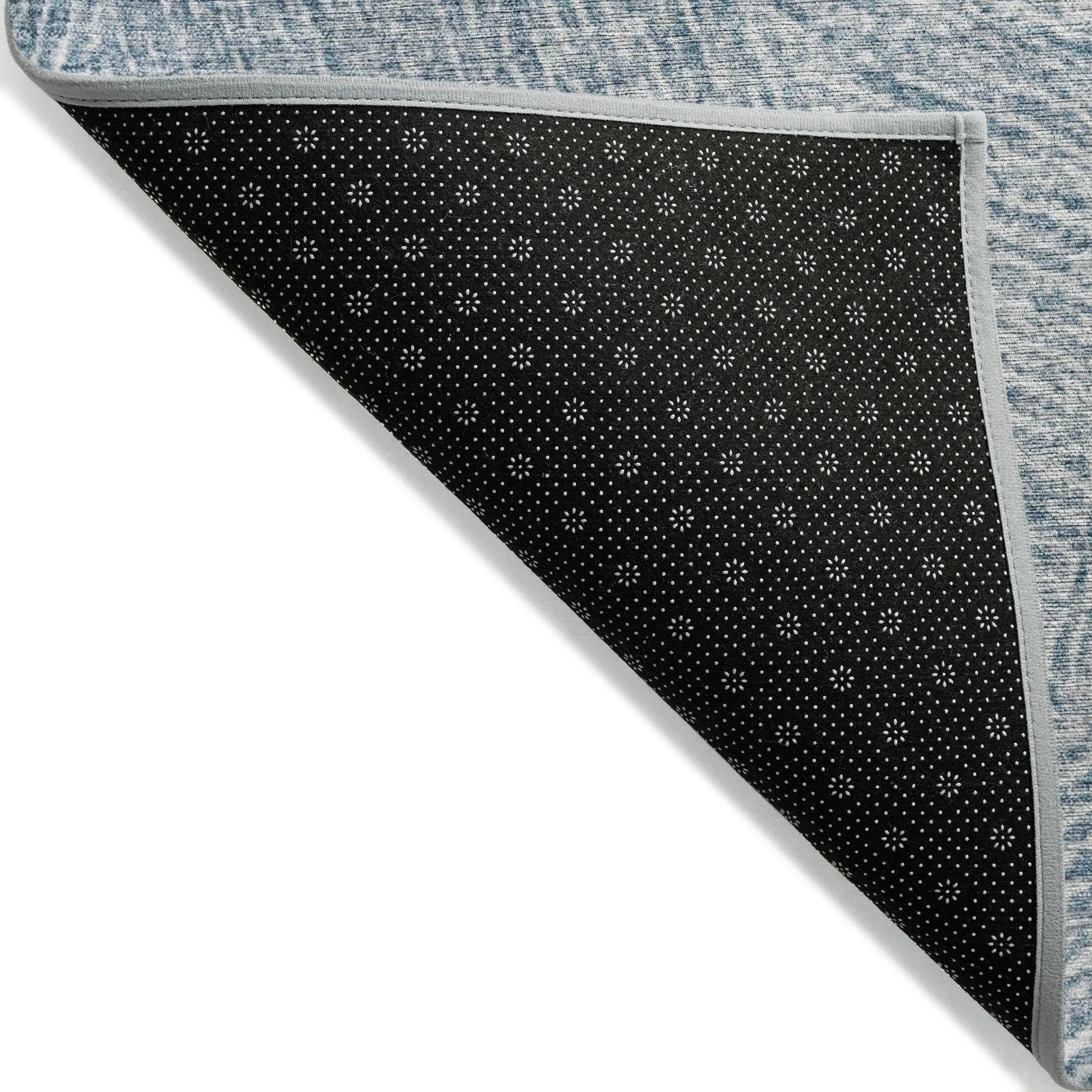 Machine Washable Indoor/ Outdoor Solid Geo Chantille Rug