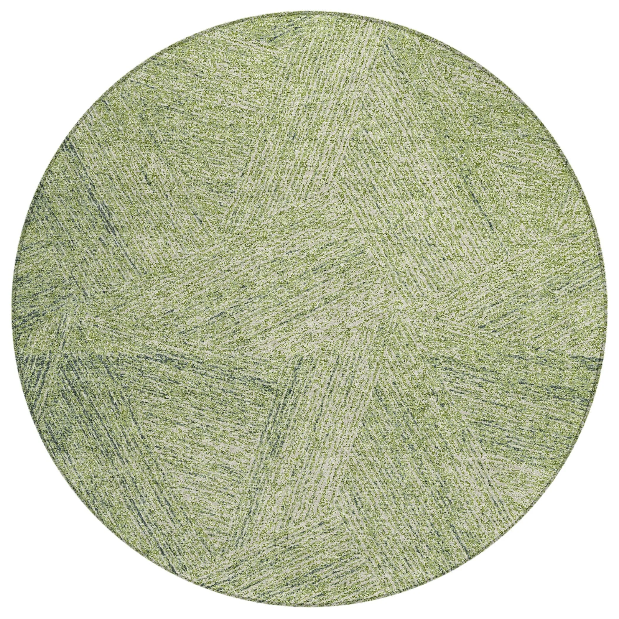 Machine Washable Indoor/ Outdoor Solid Geo Chantille Rug
