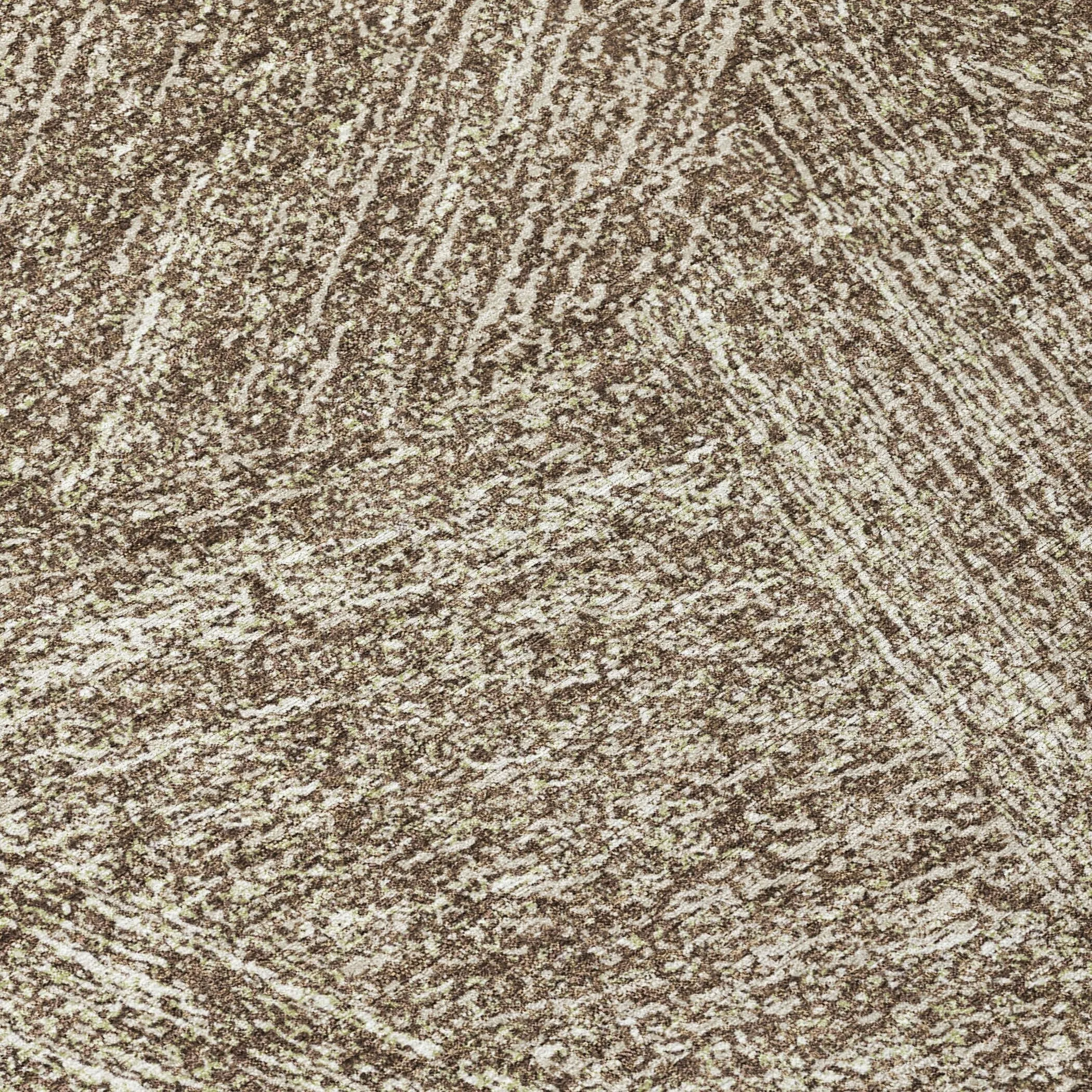 Machine Washable Indoor/ Outdoor Solid Geo Chantille Rug