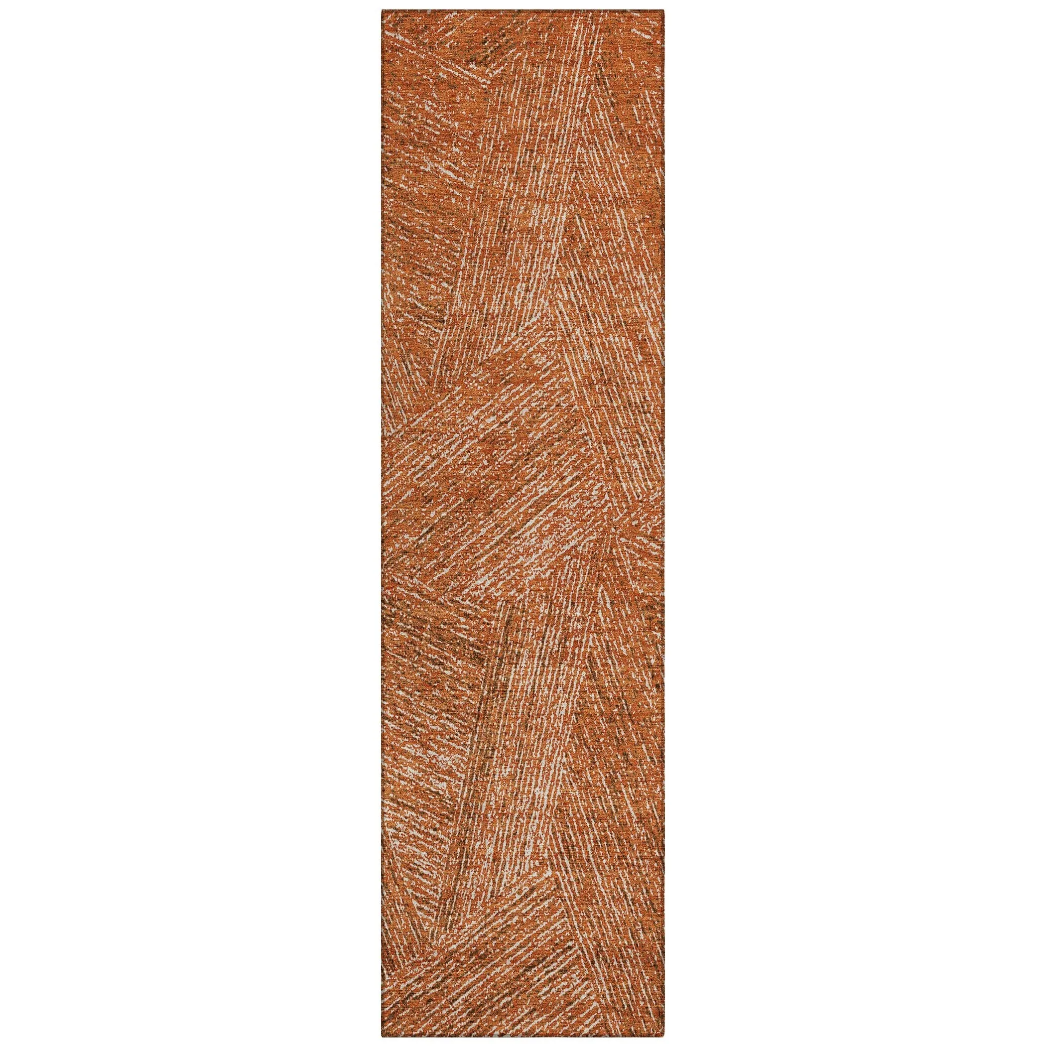 Machine Washable Indoor/ Outdoor Solid Geo Chantille Rug