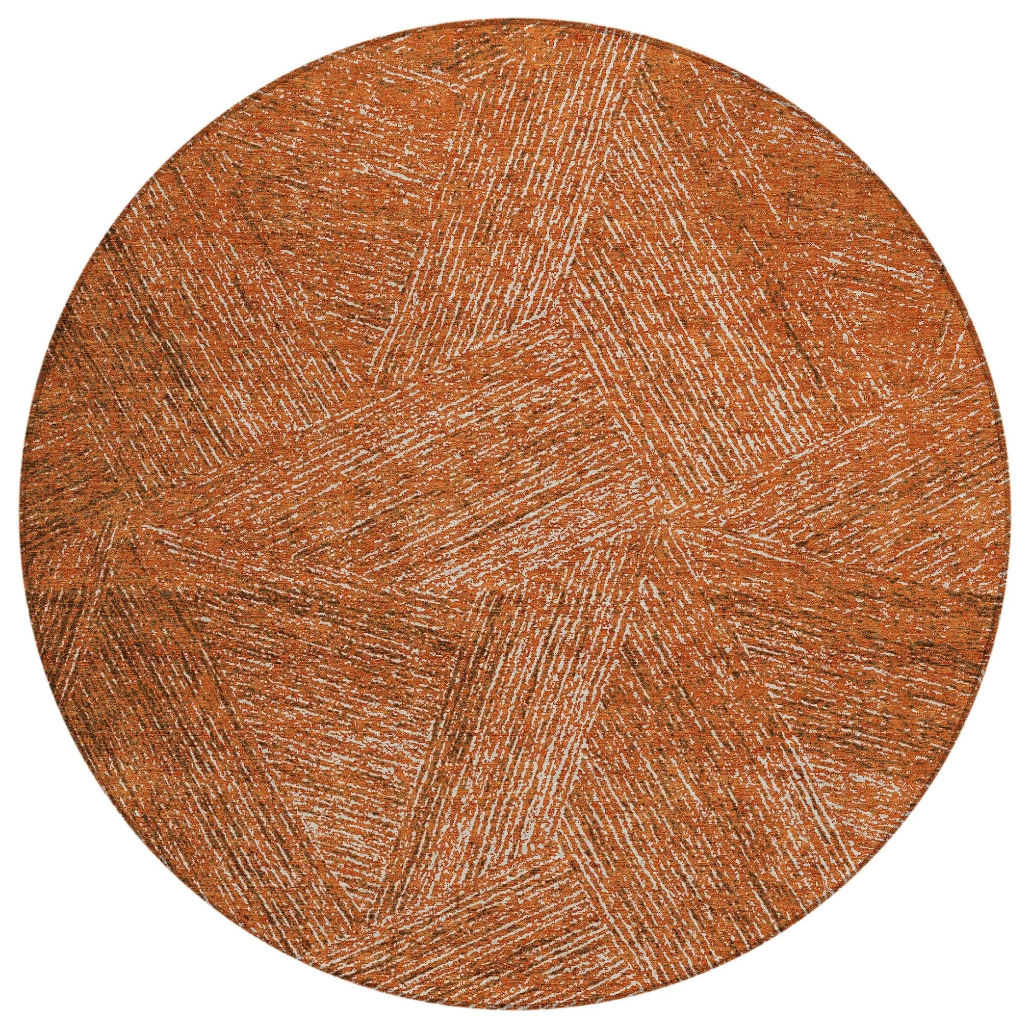 Machine Washable Indoor/ Outdoor Solid Geo Chantille Rug