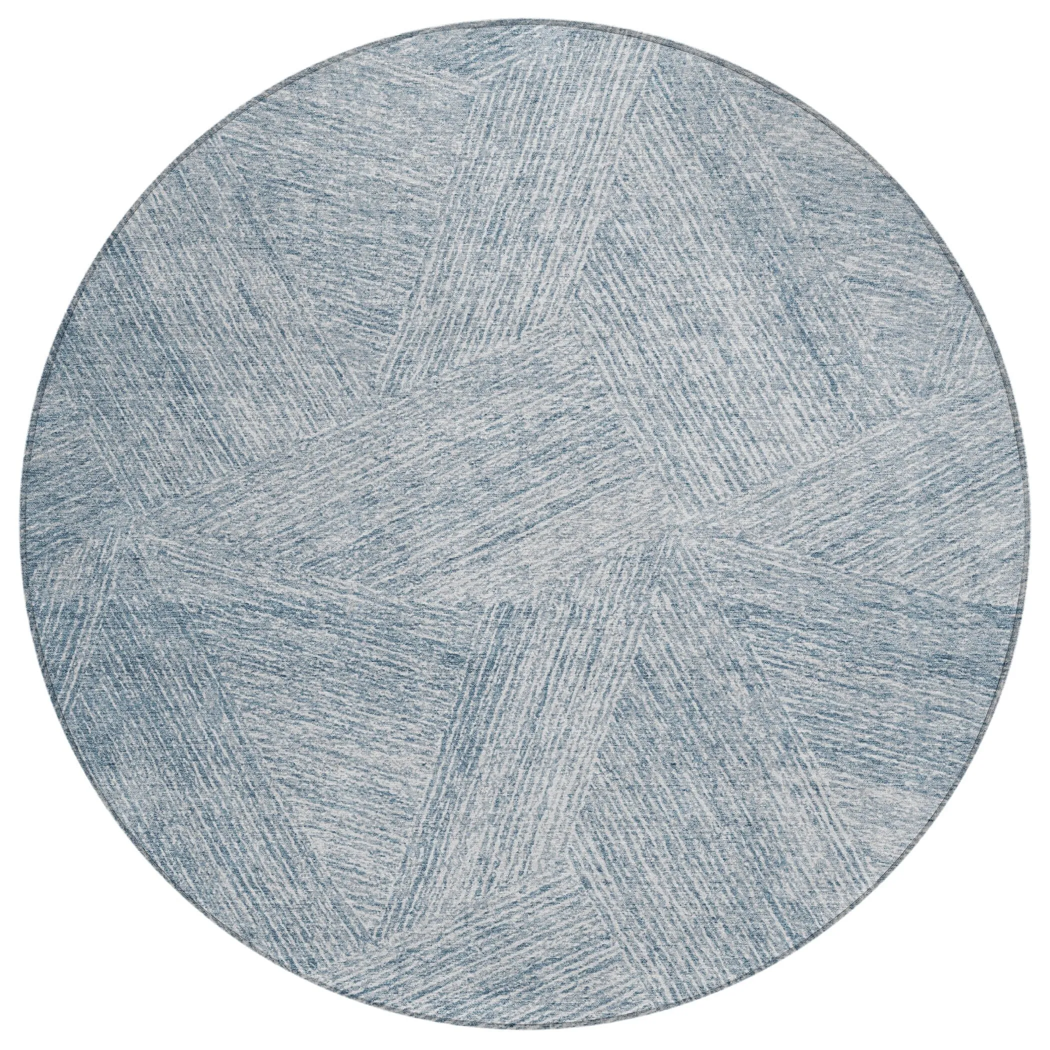 Machine Washable Indoor/ Outdoor Solid Geo Chantille Rug