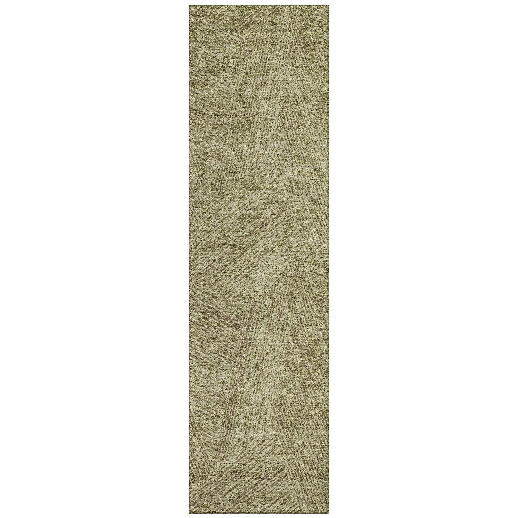 Machine Washable Indoor/ Outdoor Solid Geo Chantille Rug