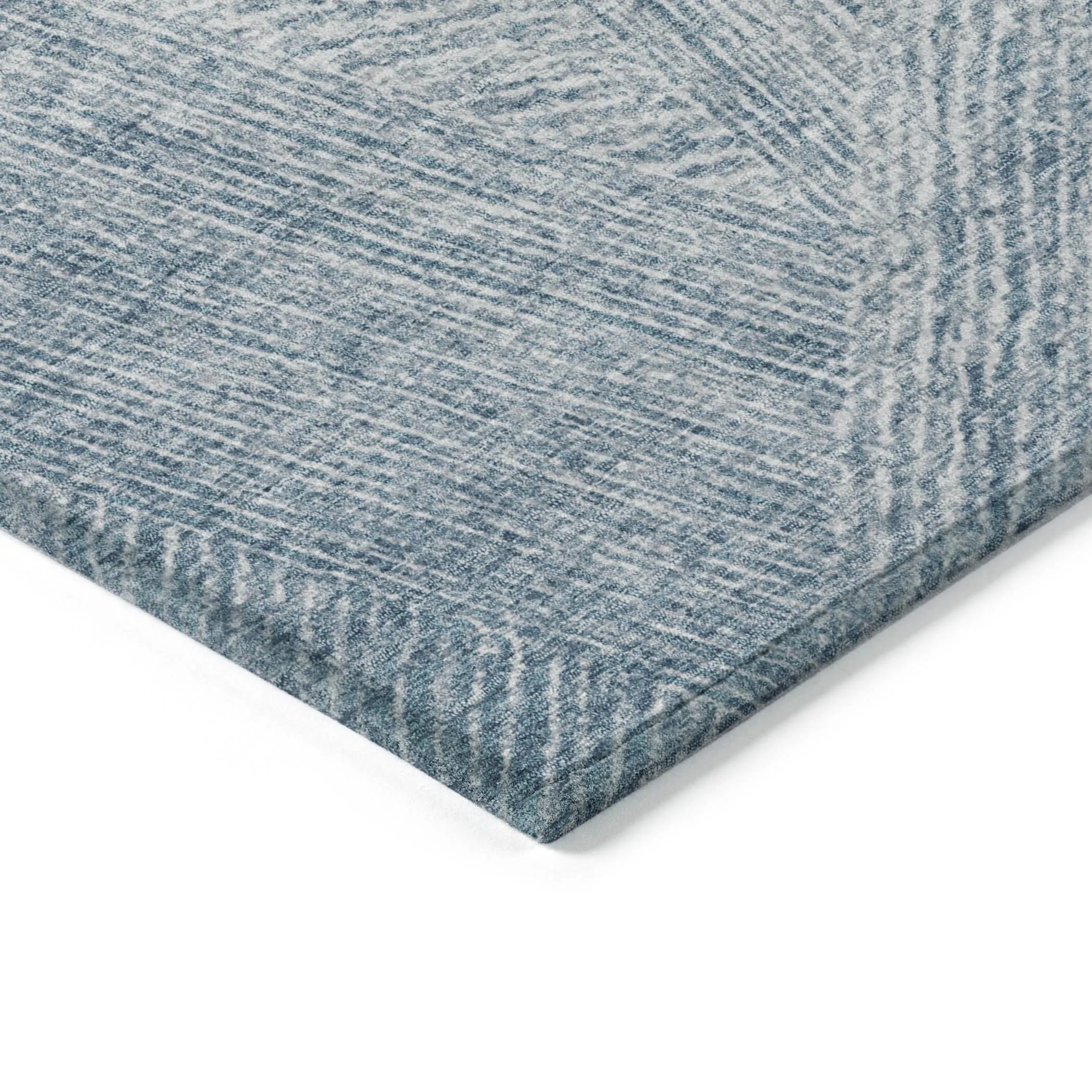 Machine Washable Indoor/ Outdoor Solid Geo Chantille Rug