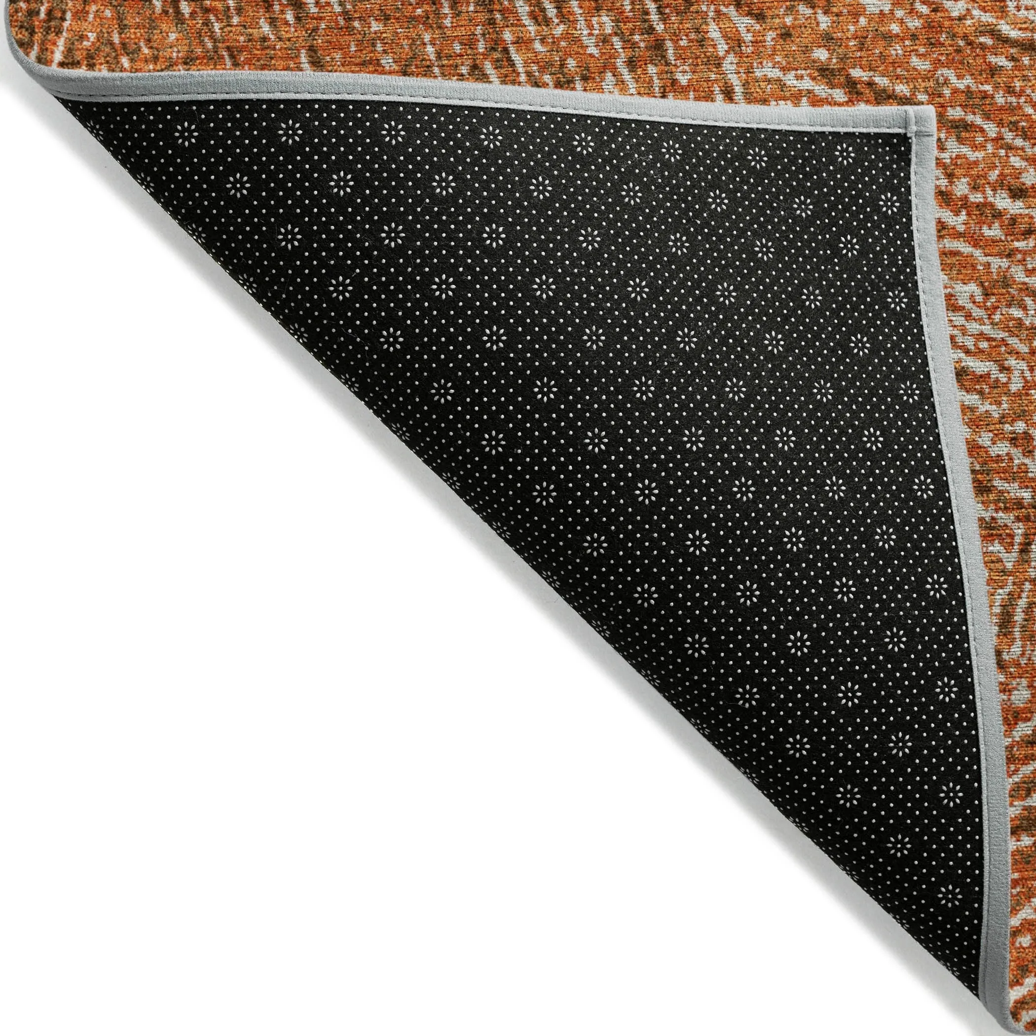 Machine Washable Indoor/ Outdoor Solid Geo Chantille Rug