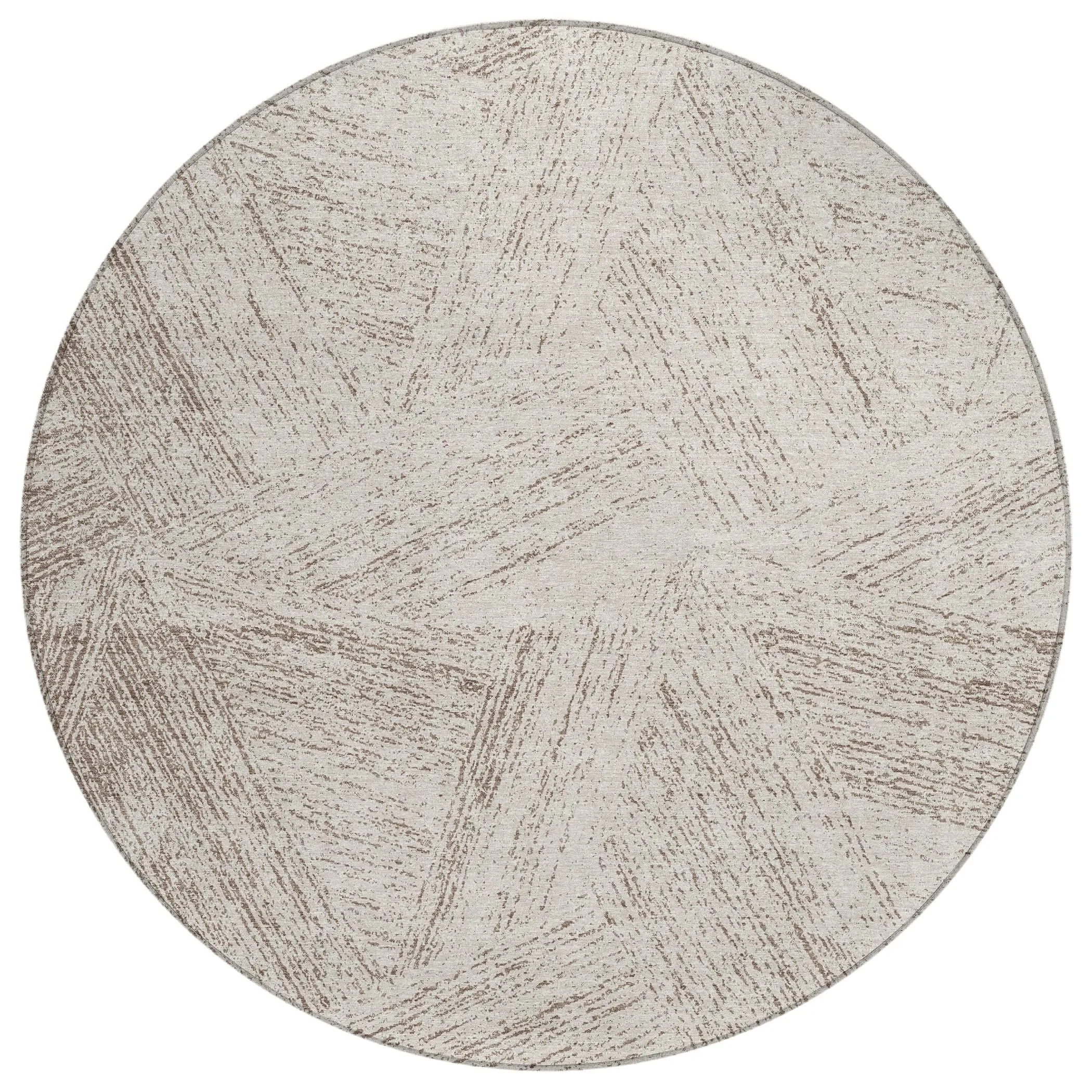 Machine Washable Indoor/ Outdoor Solid Geo Chantille Rug