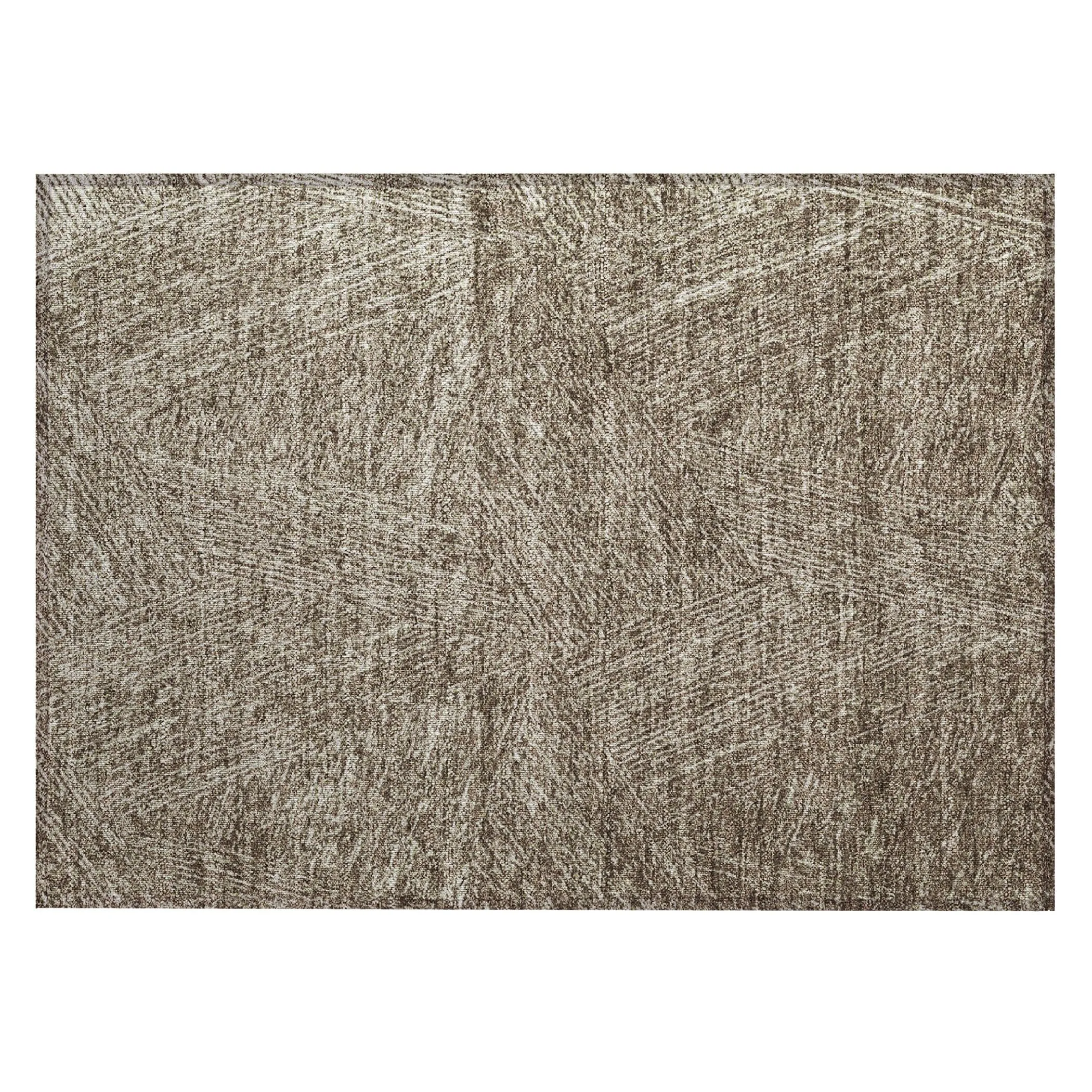 Machine Washable Indoor/ Outdoor Solid Geo Chantille Rug