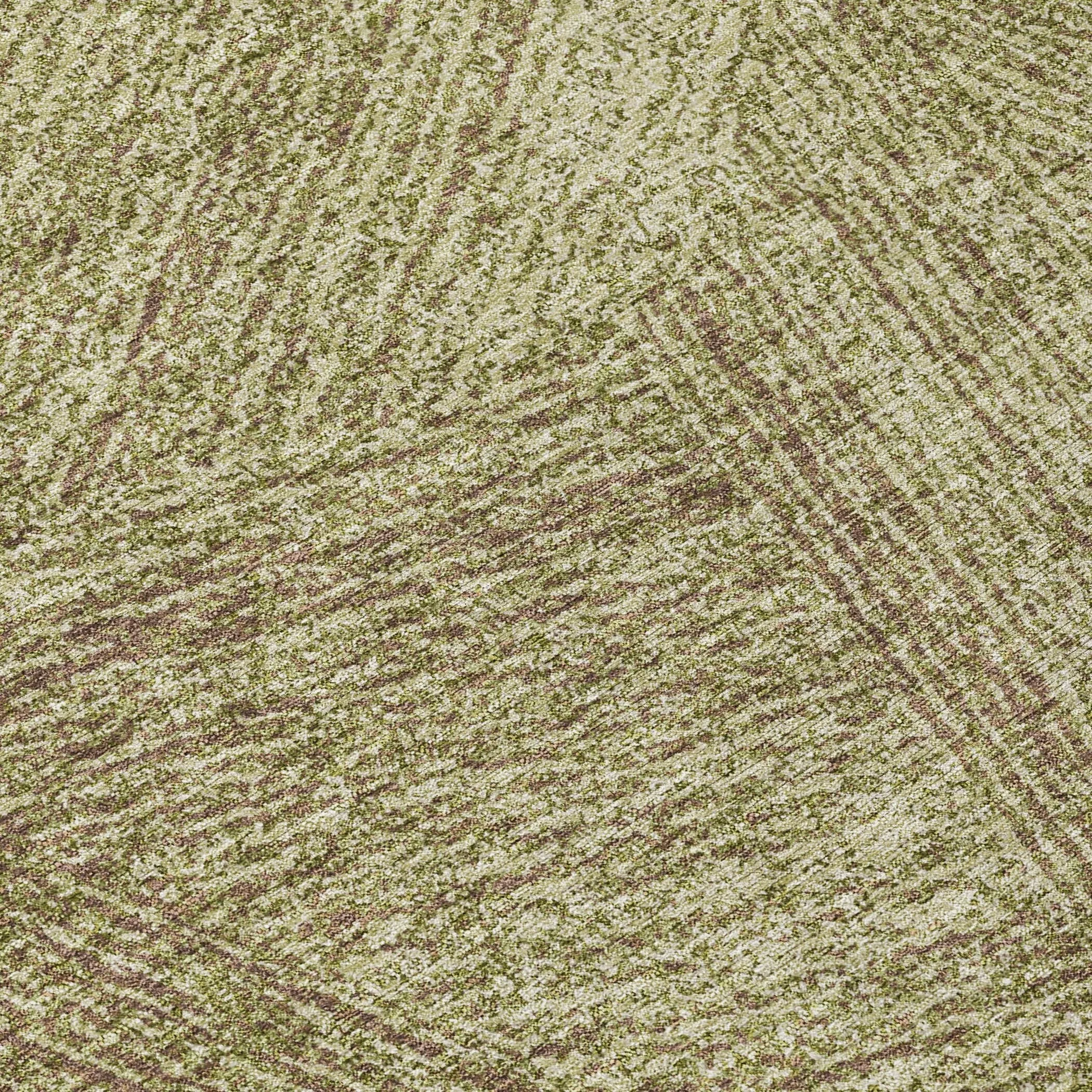 Machine Washable Indoor/ Outdoor Solid Geo Chantille Rug