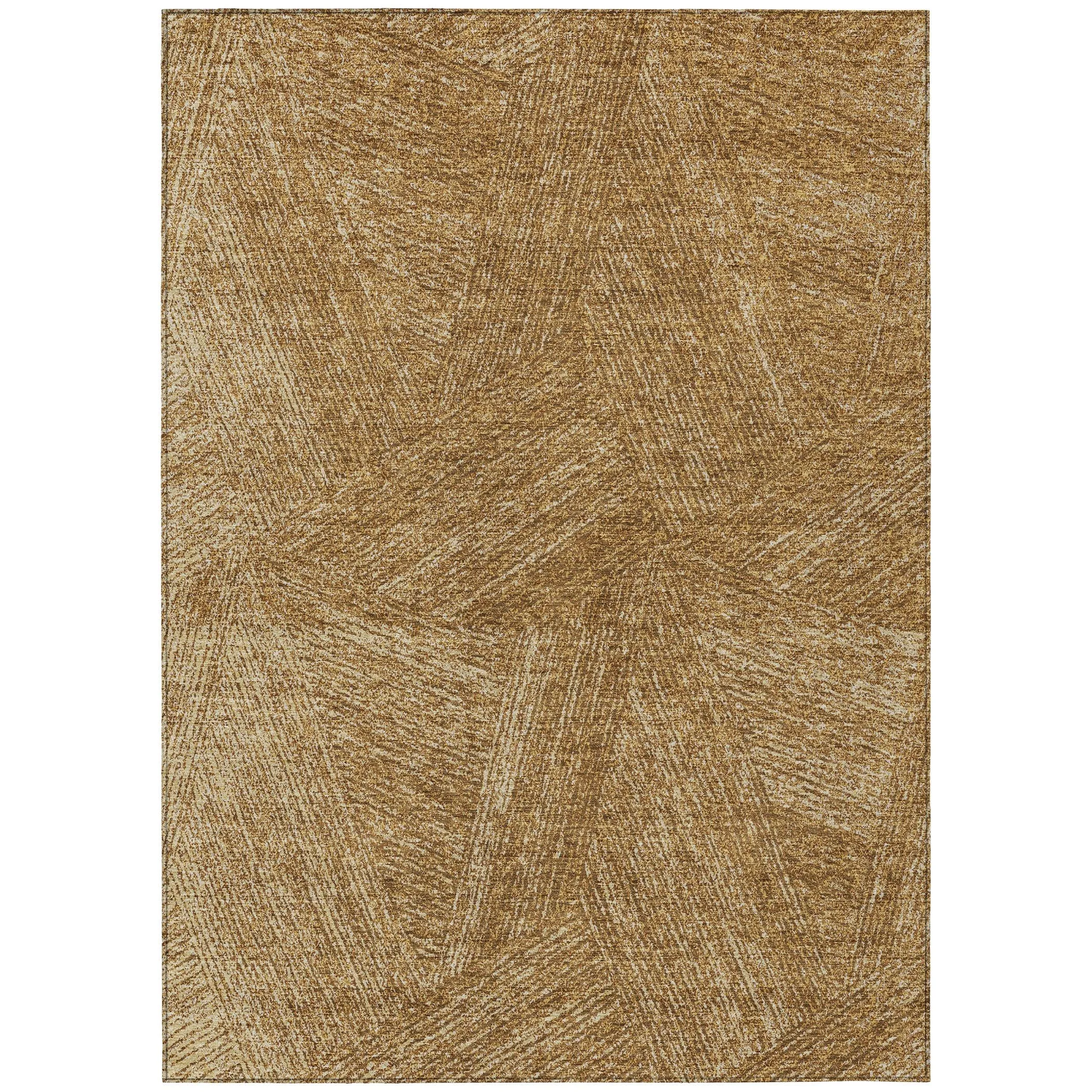 Machine Washable Indoor/ Outdoor Solid Geo Chantille Rug