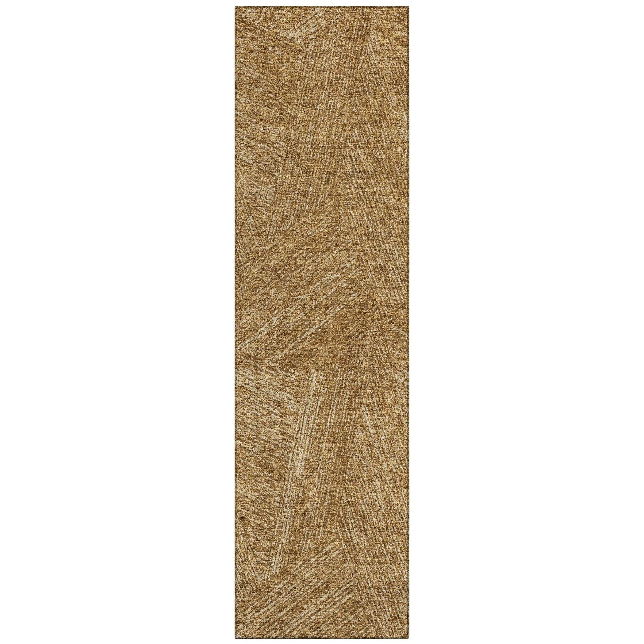 Machine Washable Indoor/ Outdoor Solid Geo Chantille Rug
