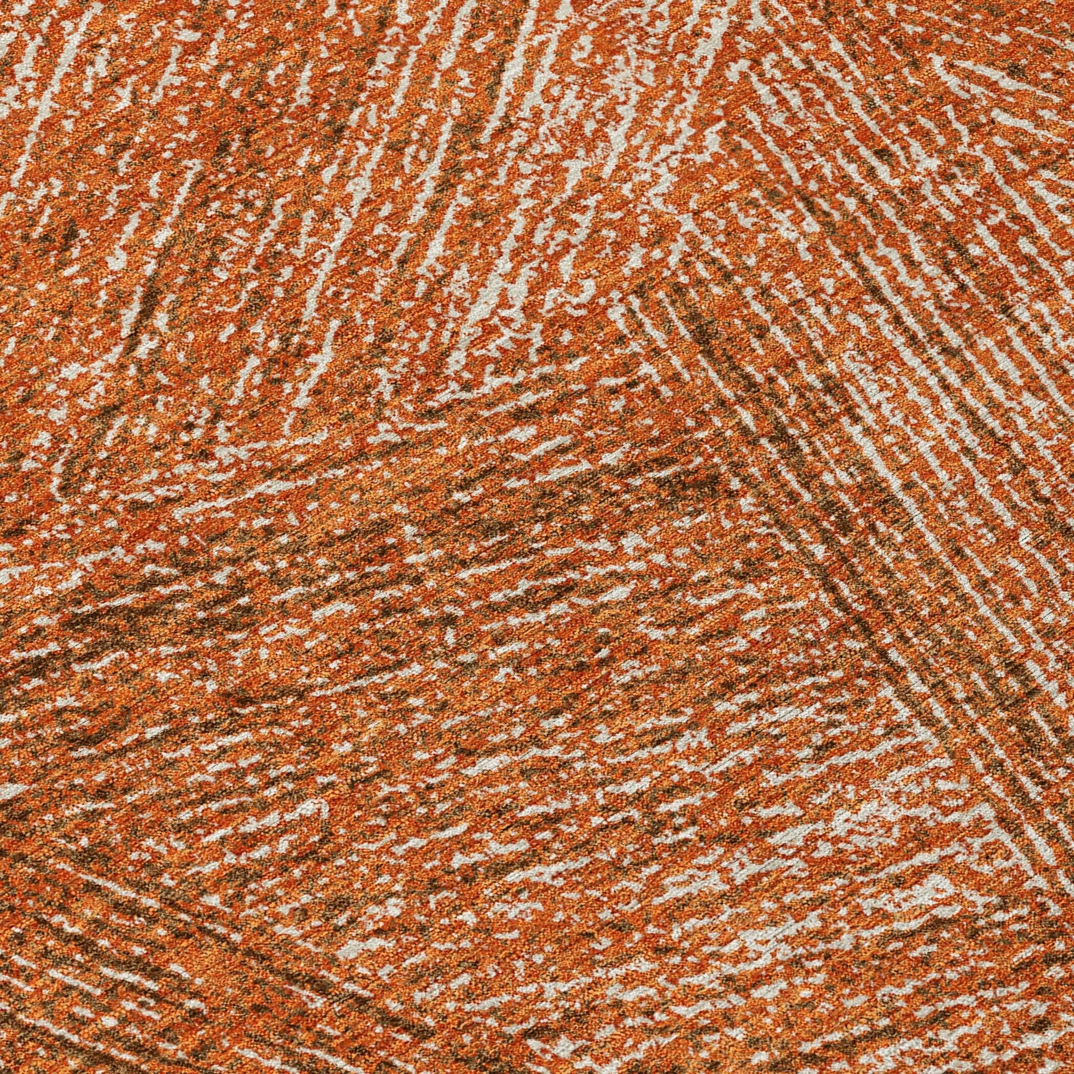 Machine Washable Indoor/ Outdoor Solid Geo Chantille Rug