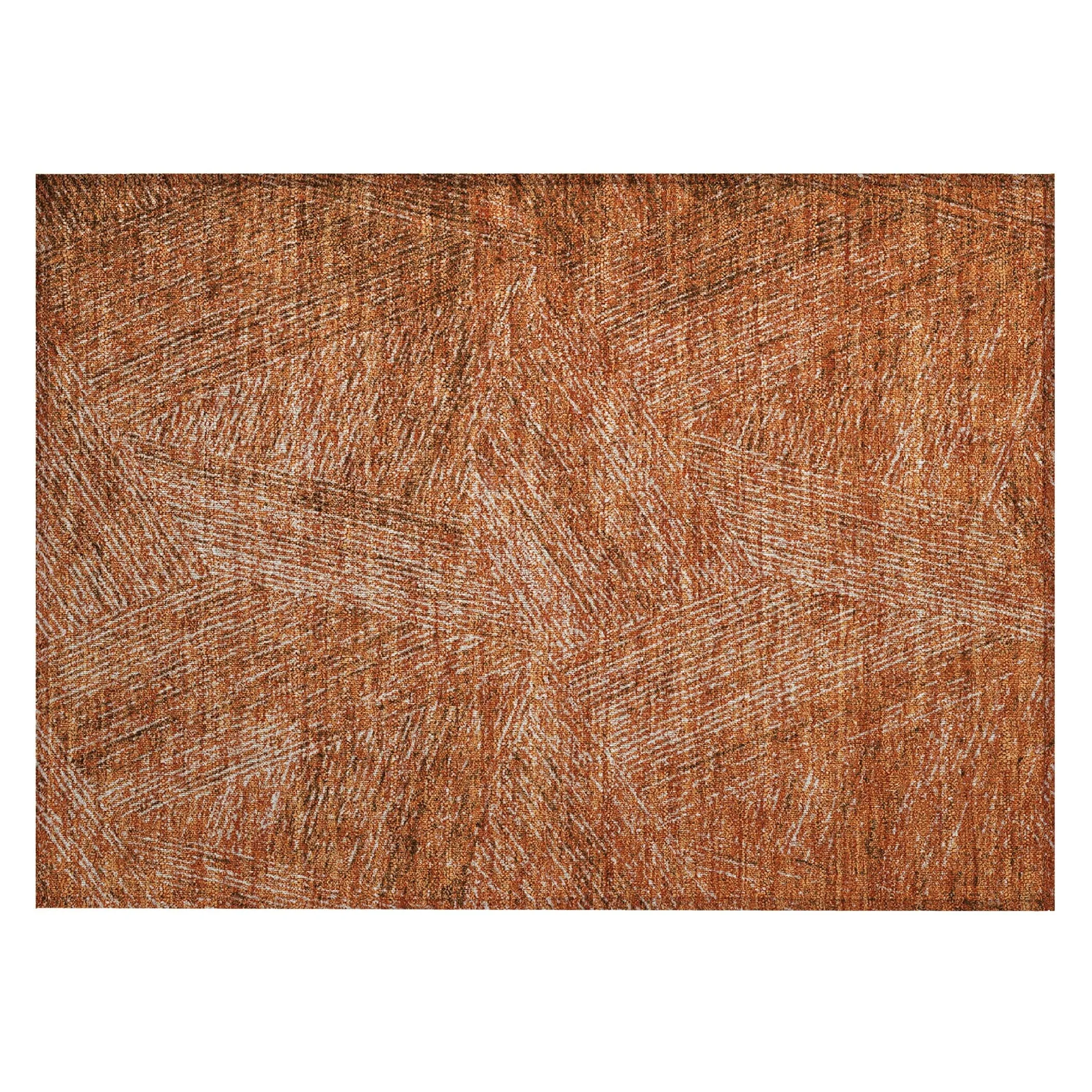 Machine Washable Indoor/ Outdoor Solid Geo Chantille Rug