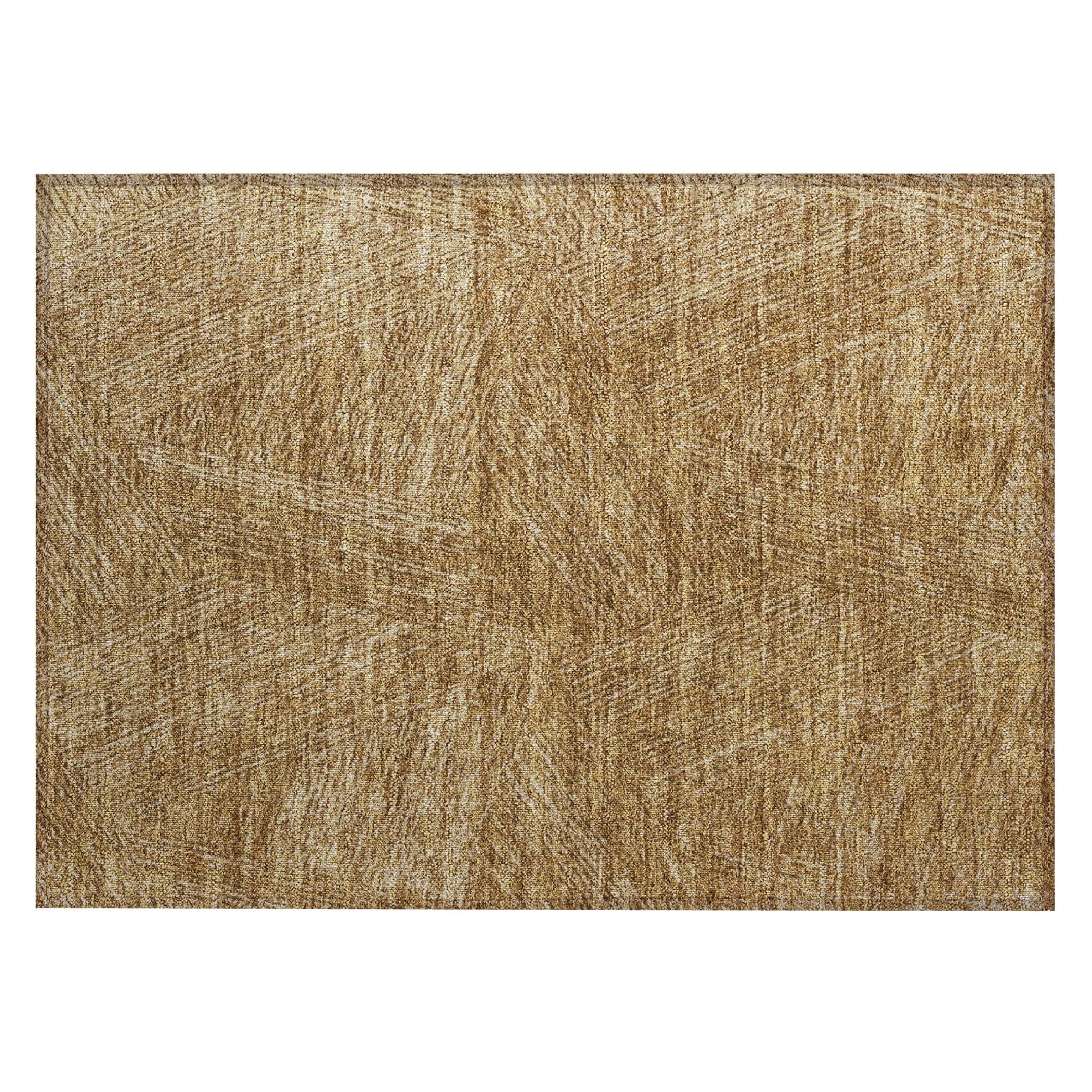 Machine Washable Indoor/ Outdoor Solid Geo Chantille Rug